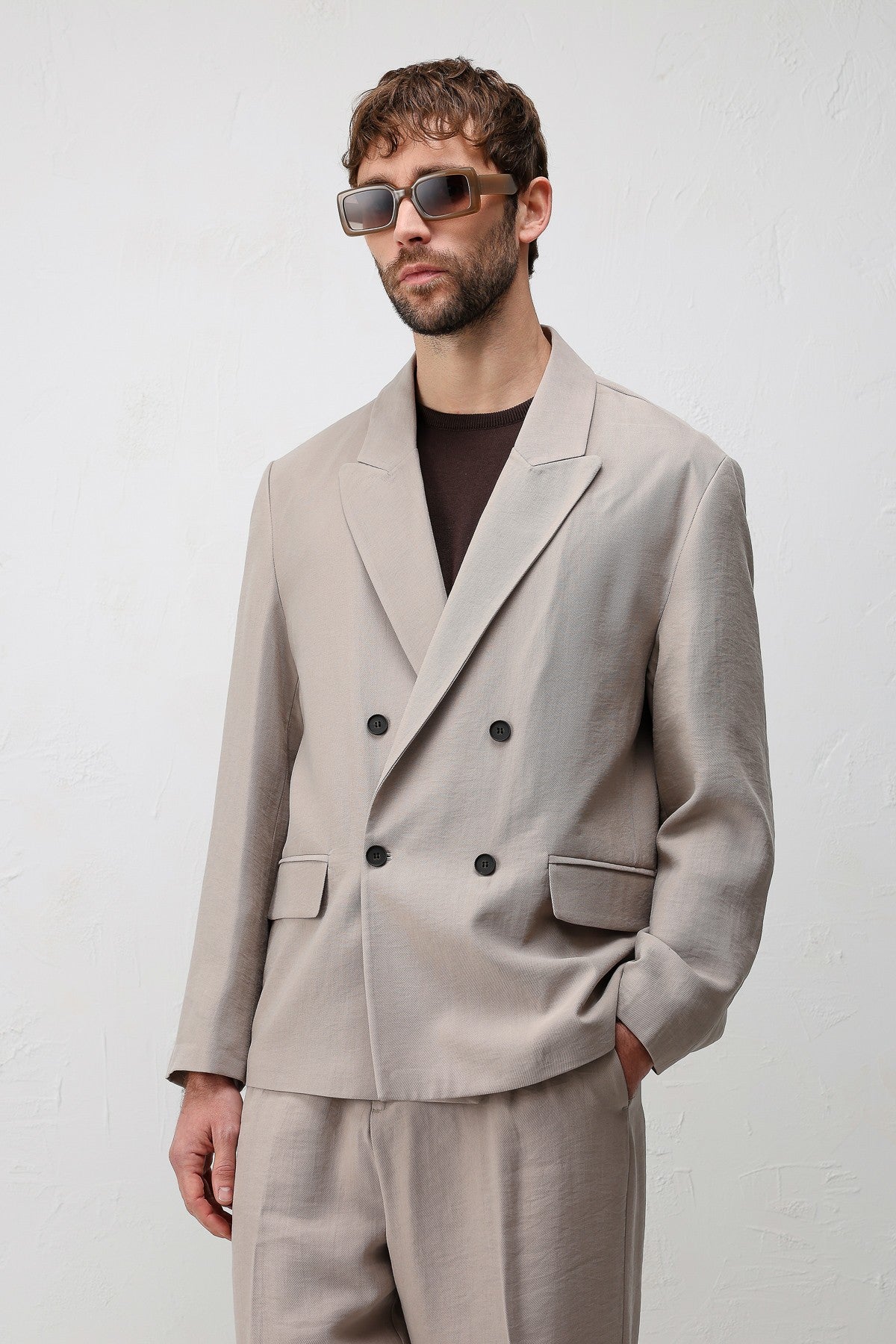 Men's Relaxed-Fit Blazer Jacket in a Modal Blend