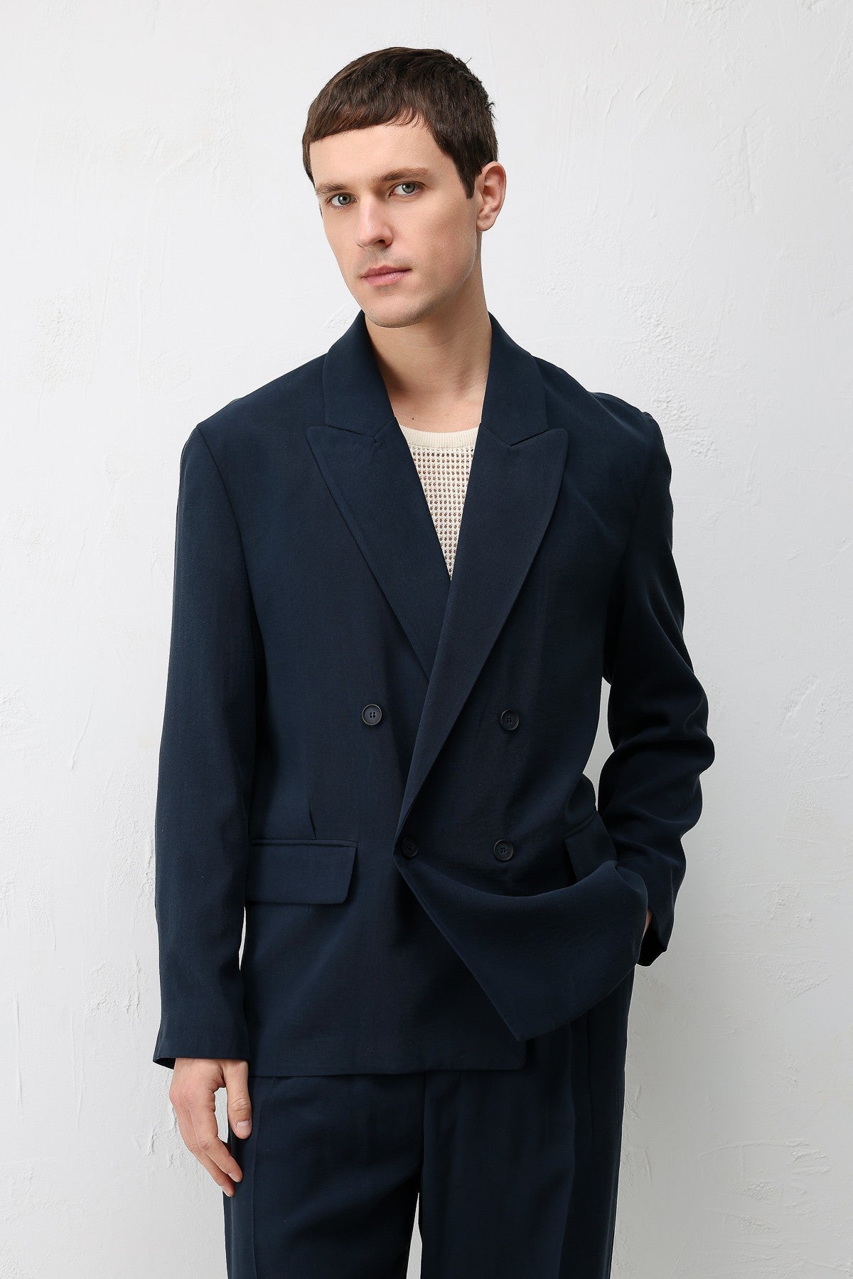 Men's Relaxed-Fit Blazer Jacket in a Modal Blend