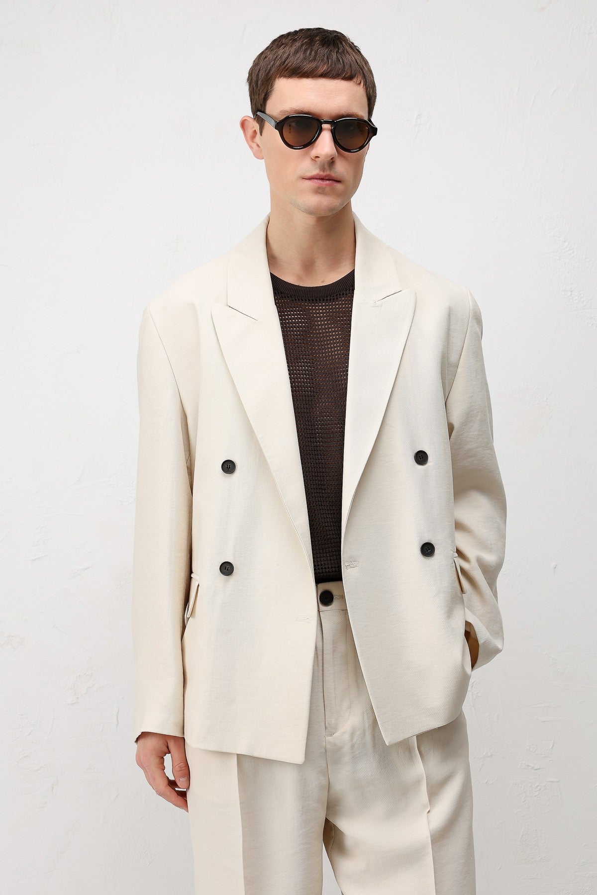 Men's Relaxed-Fit Blazer Jacket in a Modal Blend