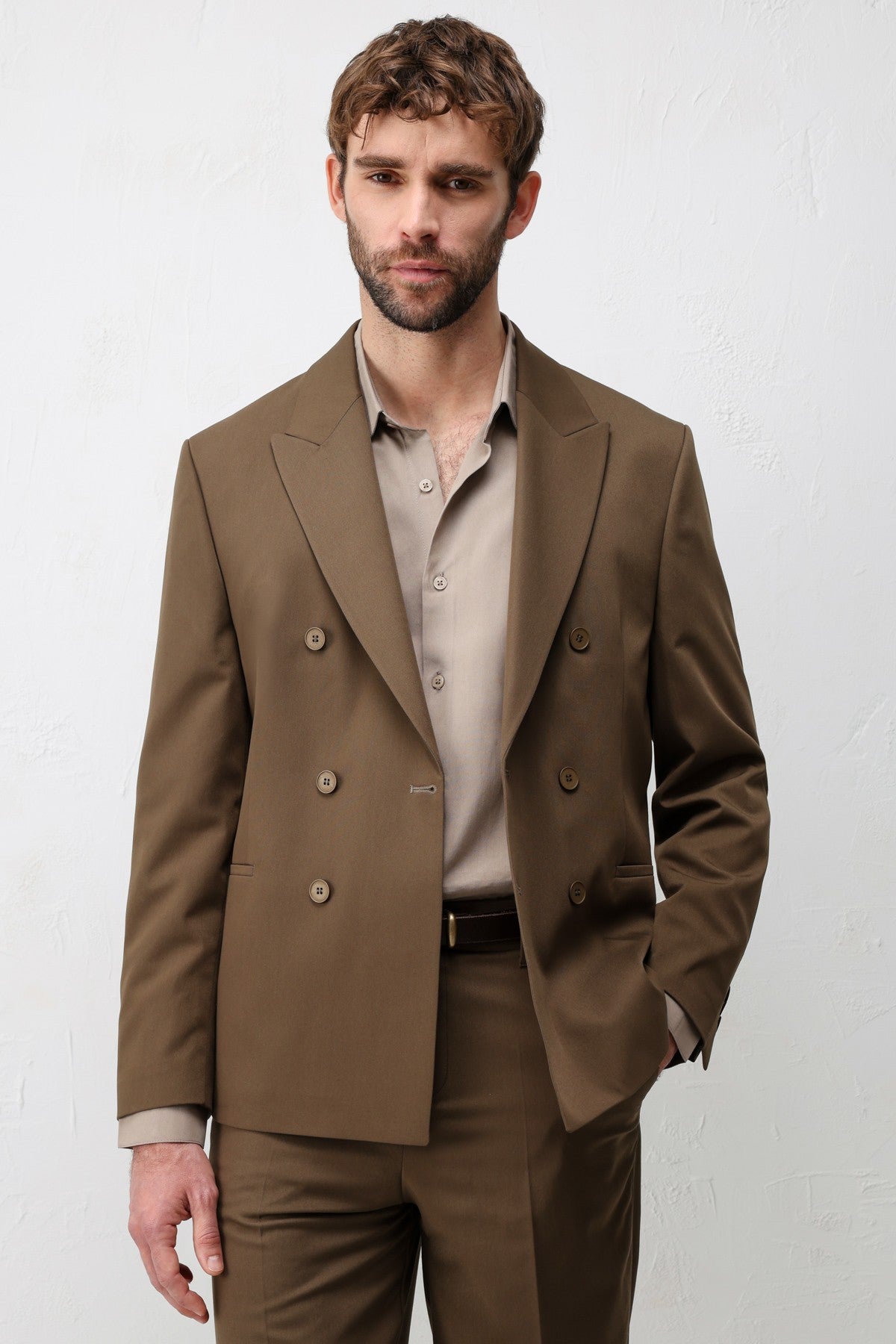 Double-Breasted Relaxed-Fit Men's Blazer