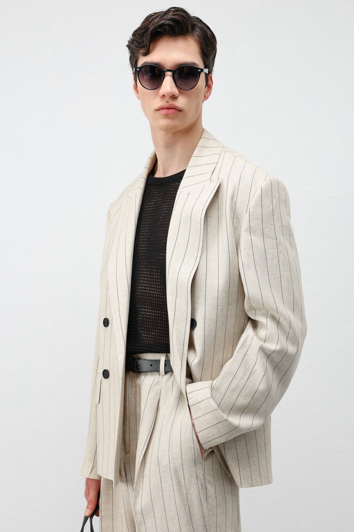 Antioch Linen-Blend Striped Men's Blazer Jacket