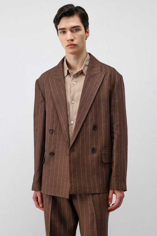 Antioch Linen-Blend Striped Men's Blazer Jacket