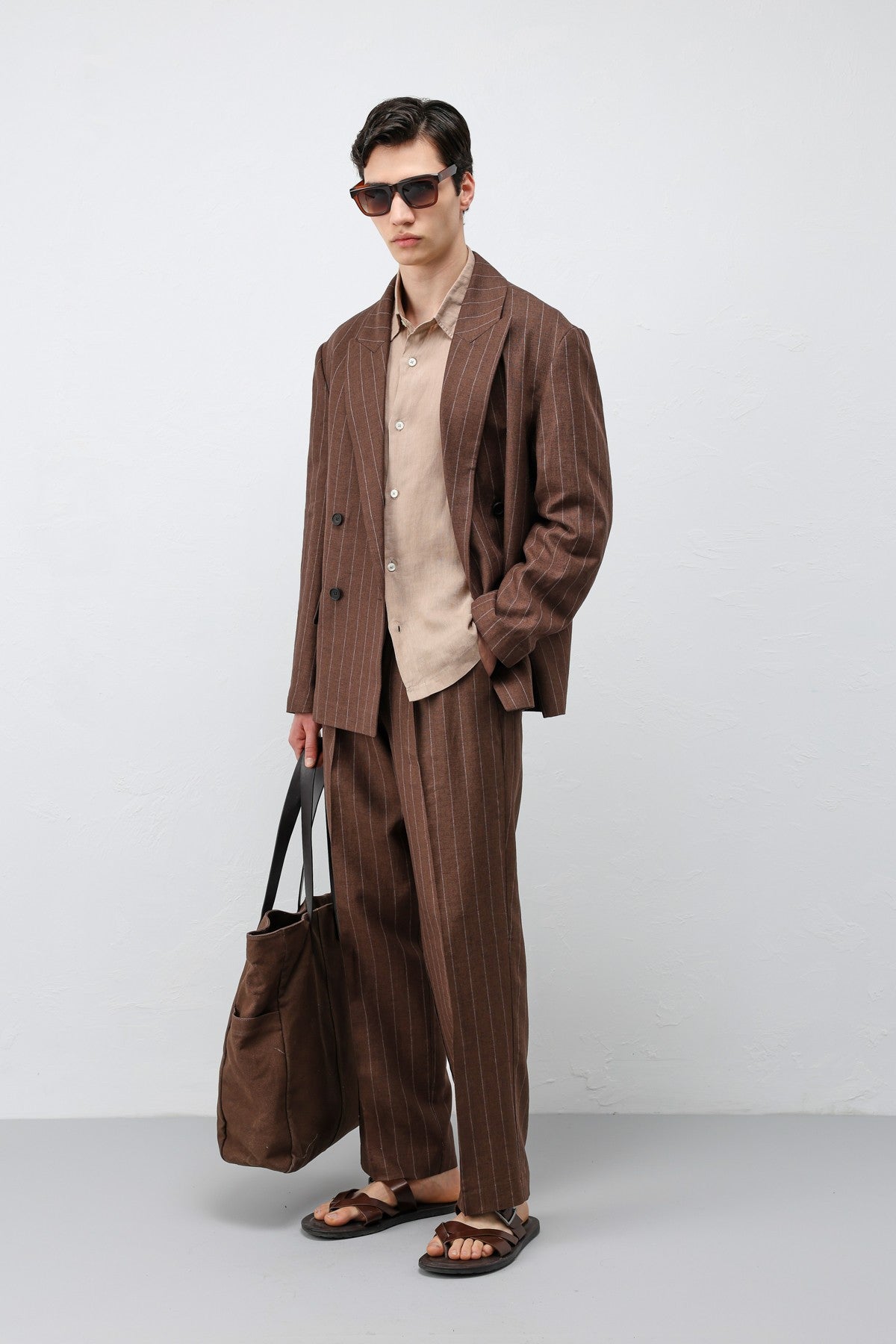 Antioch Linen-Blend Striped Men's Blazer Jacket