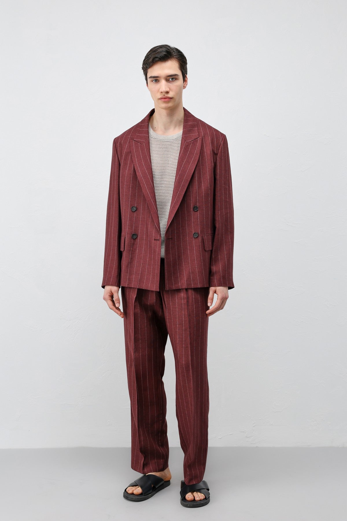 Antioch Linen-Blend Striped Men's Blazer Jacket