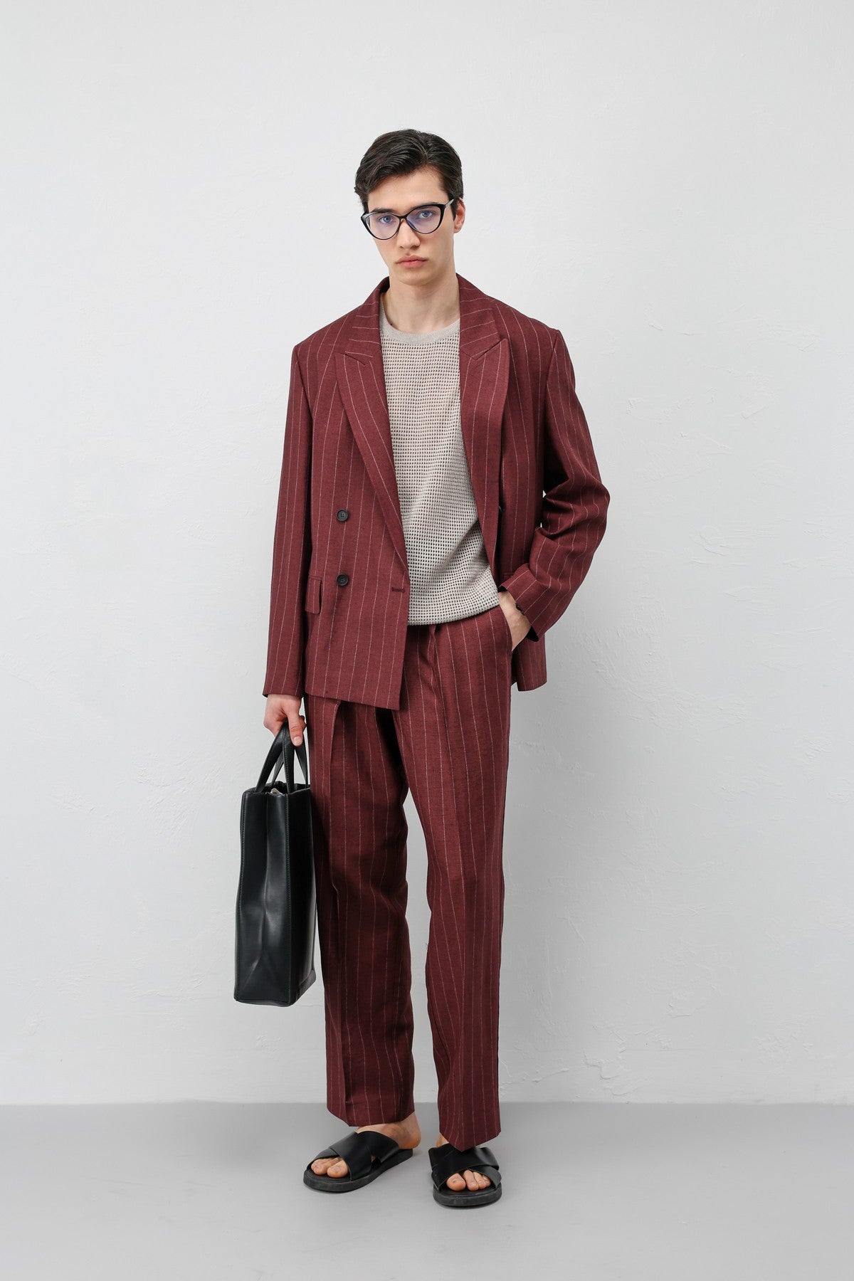 Antioch Linen-Blend Striped Men's Blazer Jacket
