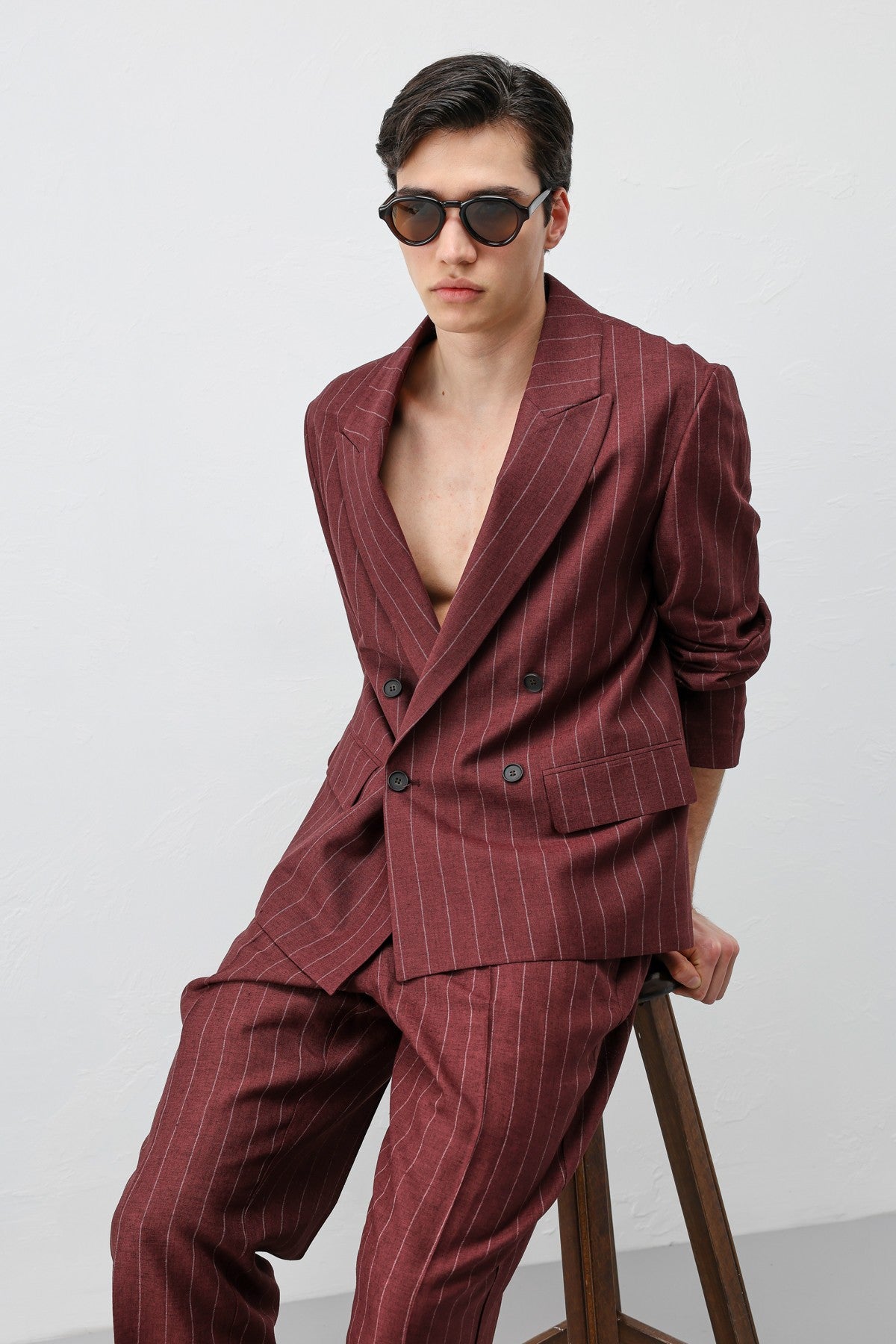 Antioch Linen-Blend Striped Men's Blazer Jacket