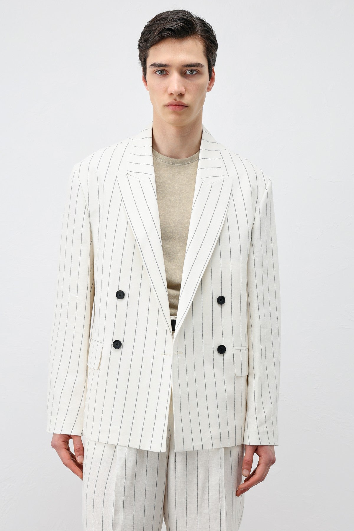 Antioch Linen-Blend Striped Men's Blazer Jacket