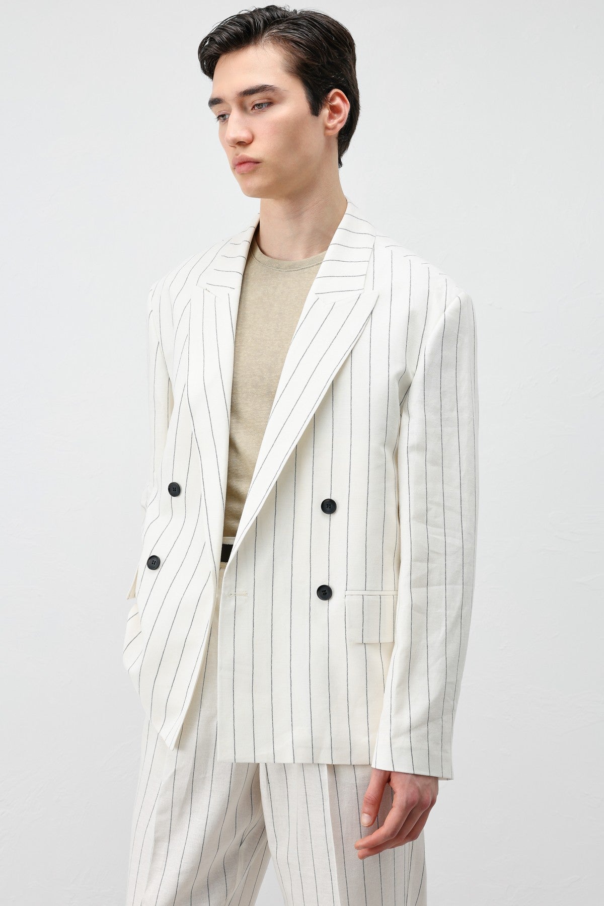 Antioch Linen-Blend Striped Men's Blazer Jacket