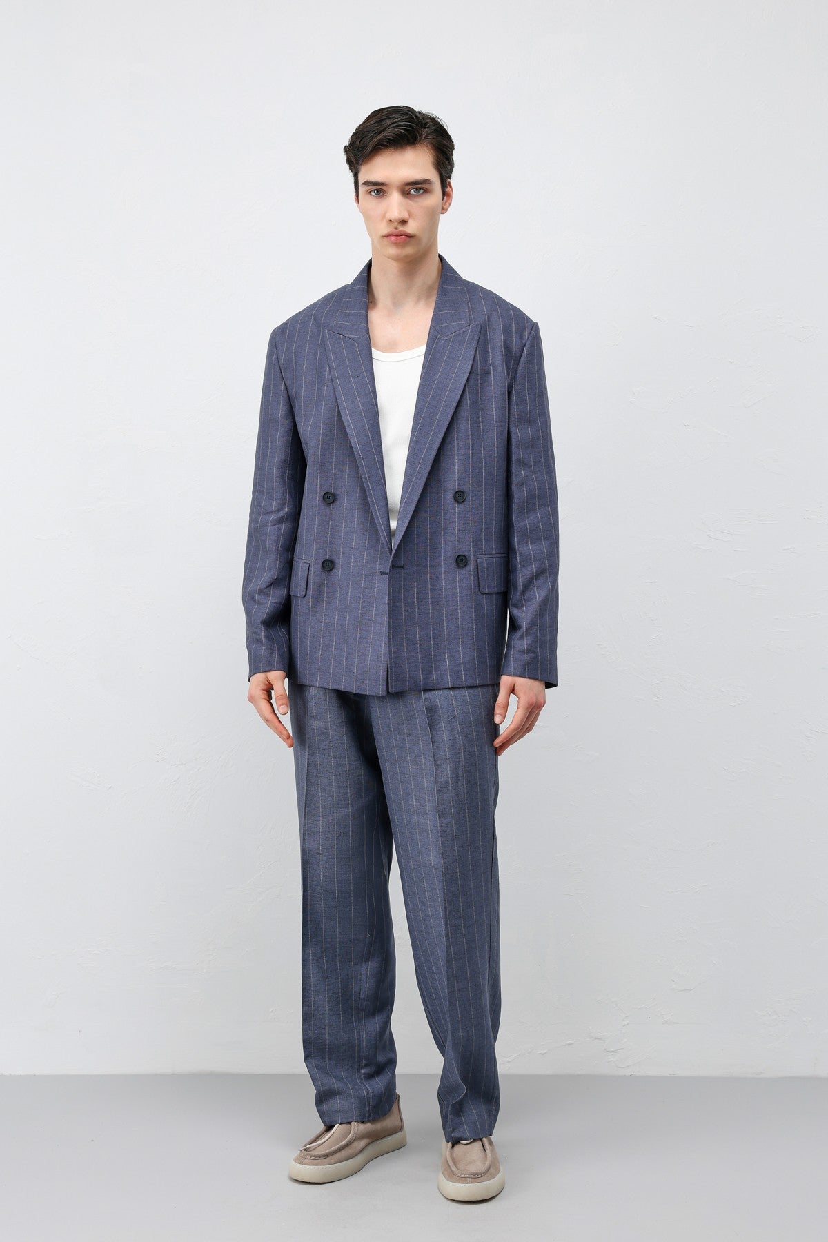 Antioch Linen-Blend Striped Men's Blazer Jacket