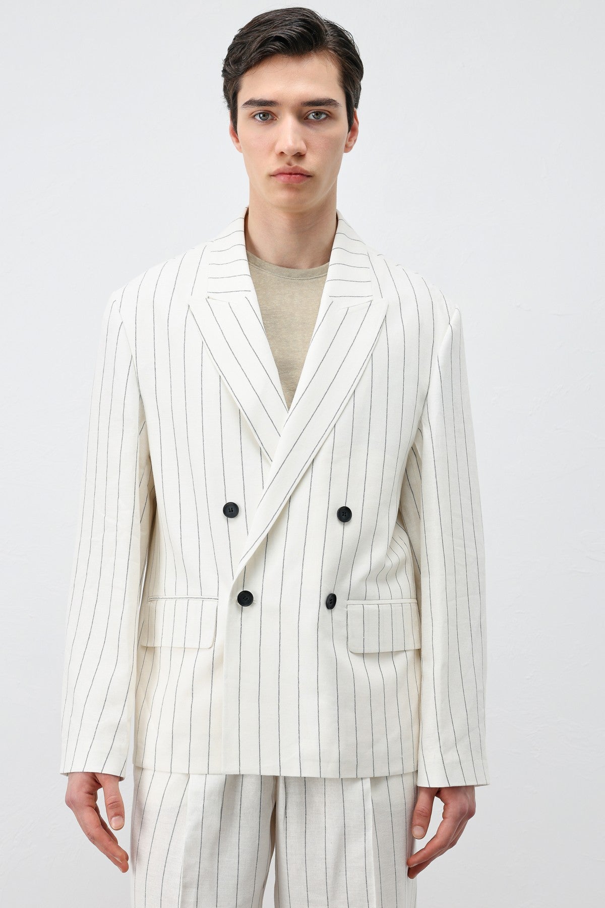 Antioch Linen-Blend Striped Men's Blazer Jacket
