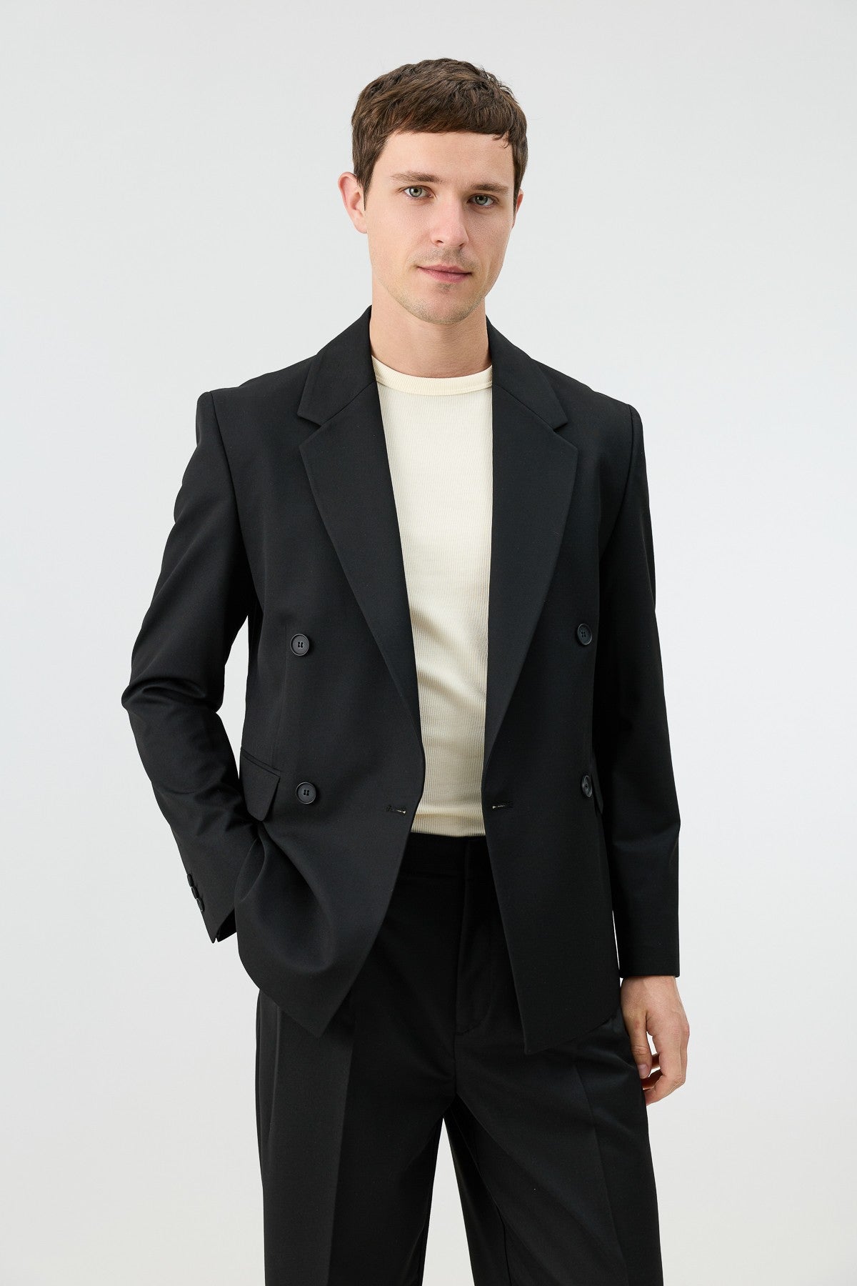 Antioch Relaxed Double-Breasted Men's Blazer Jacket