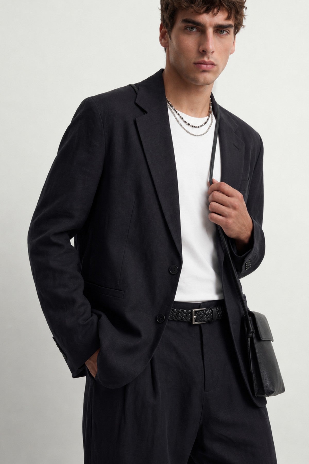 Relaxed-Fit Blazer Jacket with Modal Blend