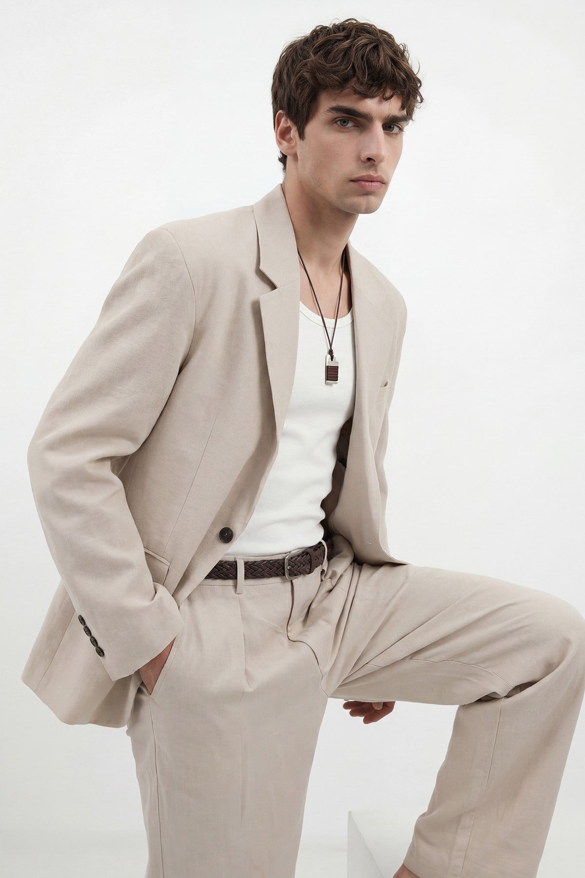 Antioch Modal-Blend Relaxed-Fit Blazer Jacket