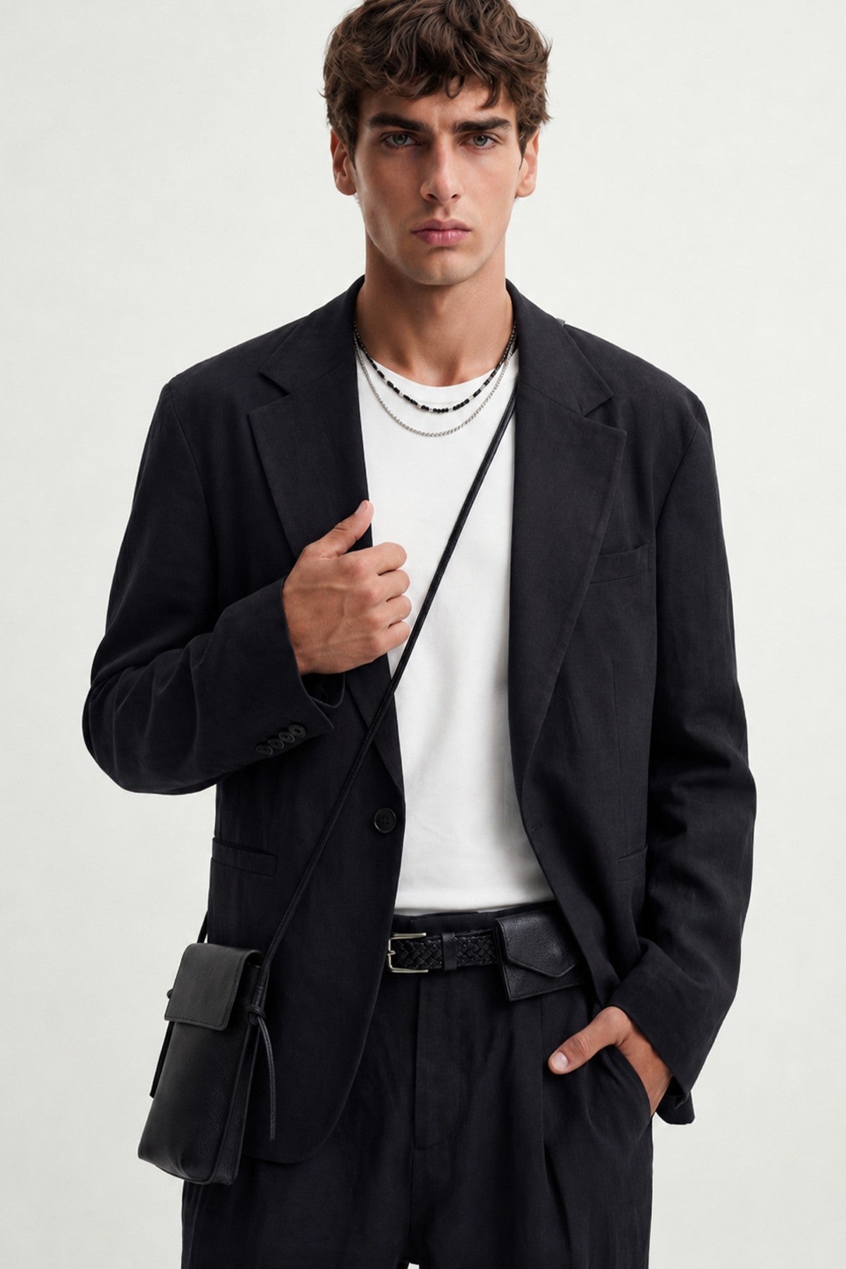 Relaxed-Fit Blazer Jacket with Modal Blend