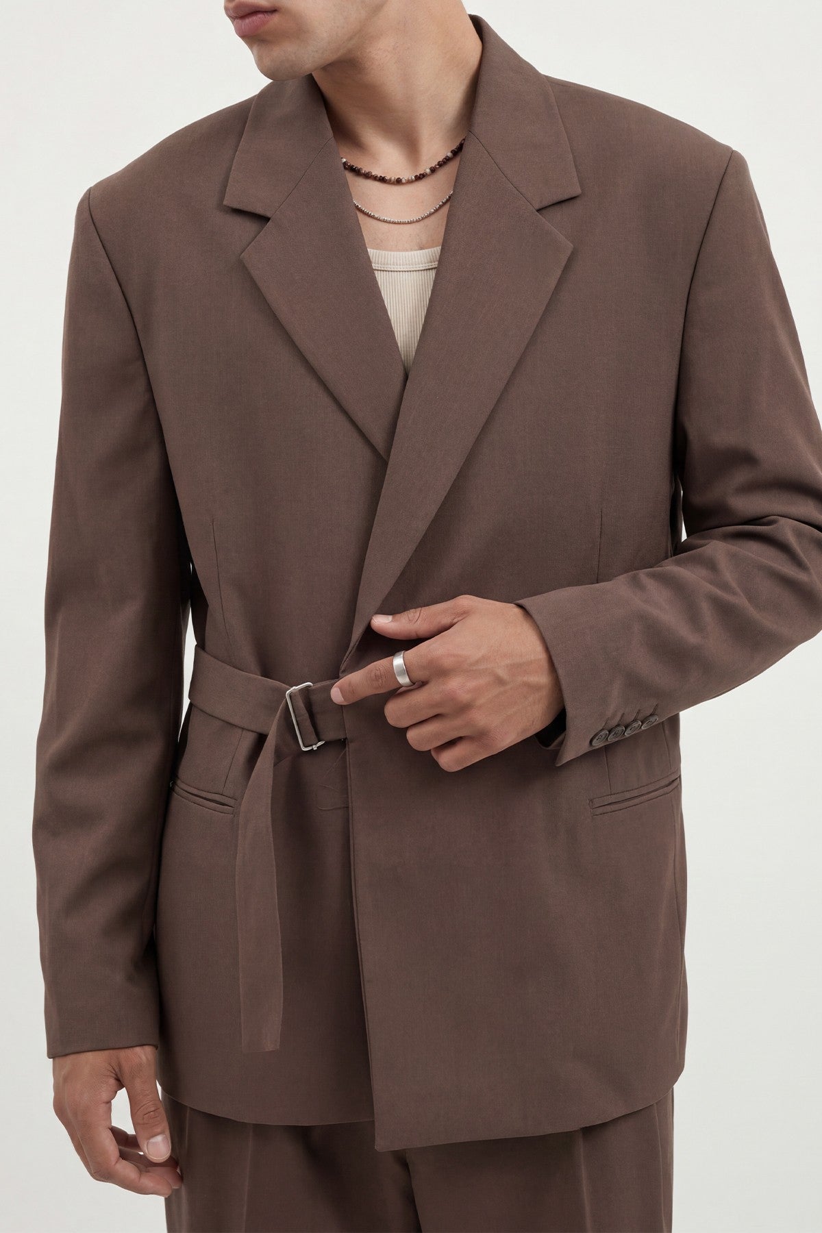 Relax Fit Belted Blazer Jacket