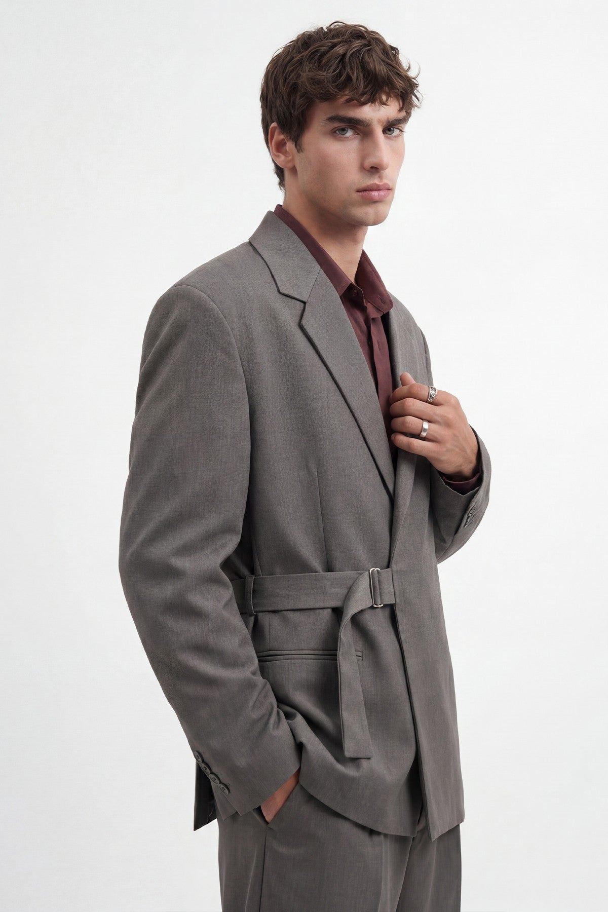 Relax Fit Belted Blazer Jacket