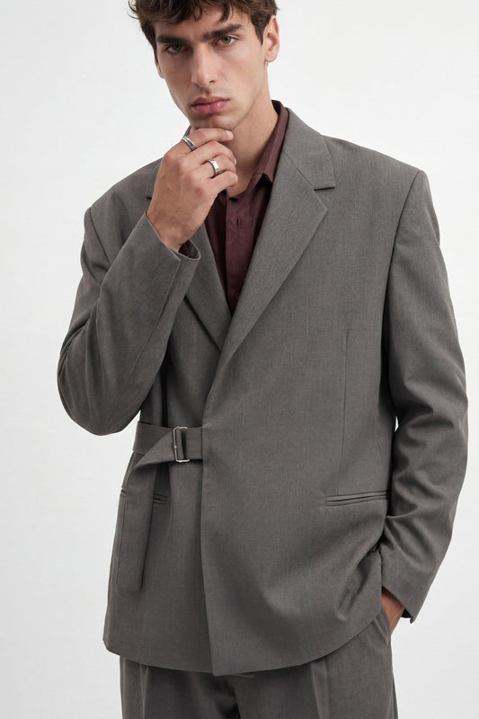 Relax Fit Belted Blazer Jacket