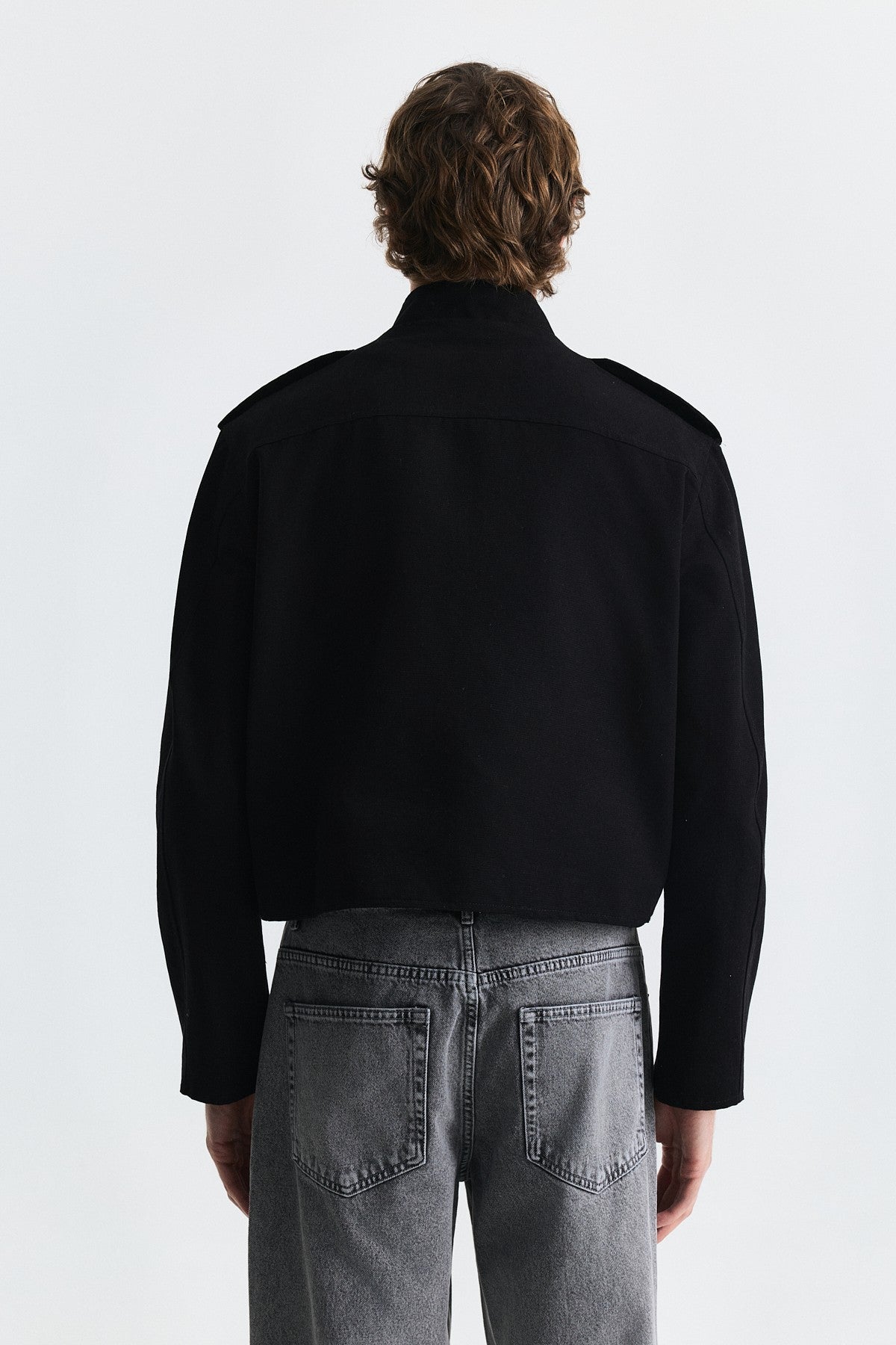 Crop-Fit Jacket with Epaulets