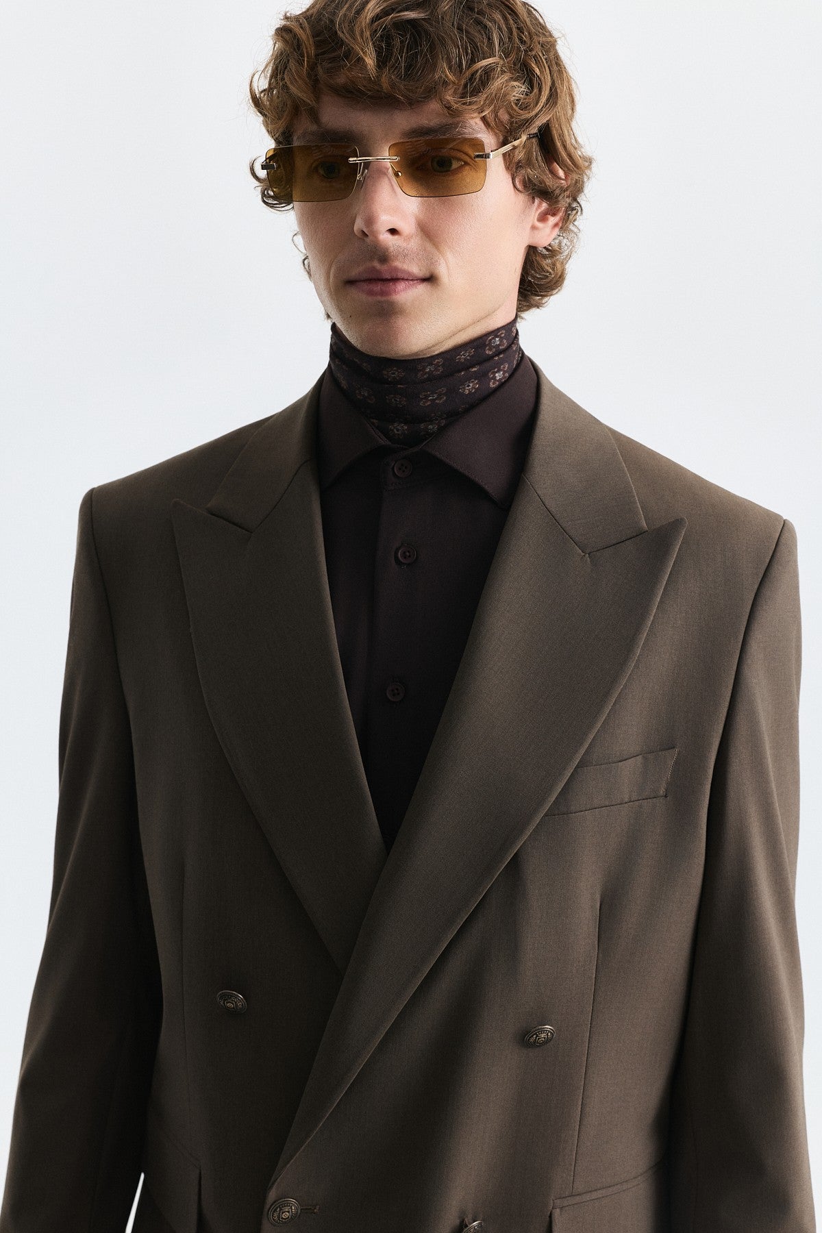 Wool-Blend Double-Breasted Blazer