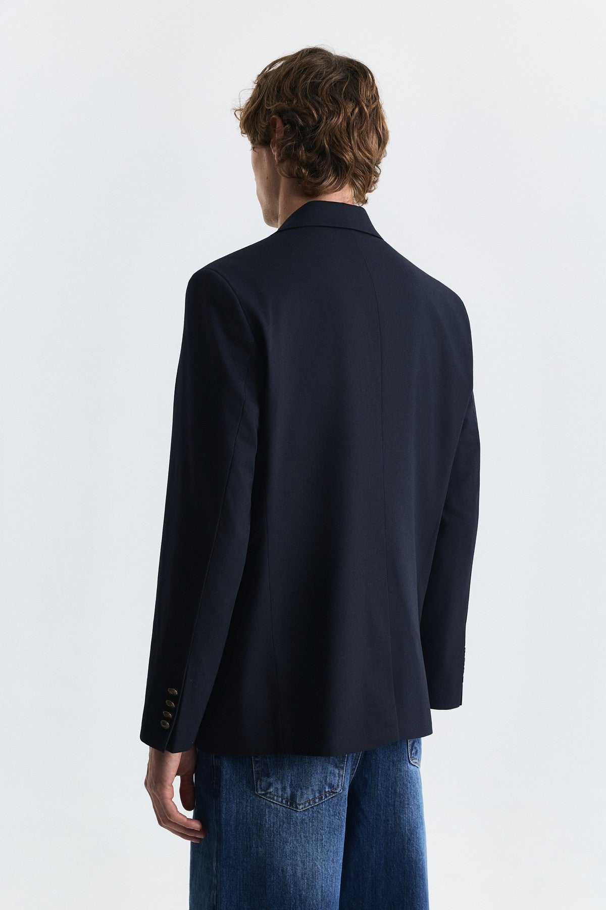 Wool-Blend Double-Breasted Blazer