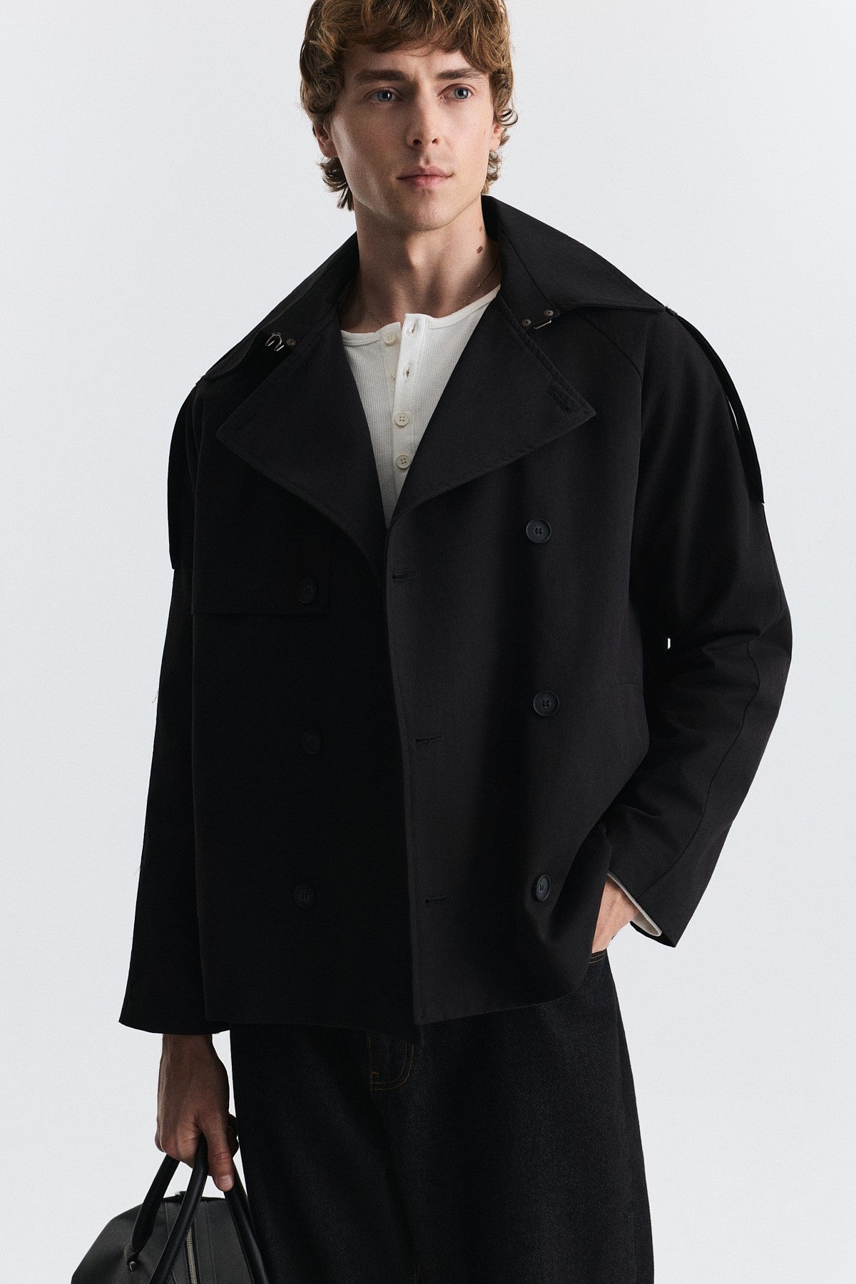 Relaxed Double-Breasted Trench Coat