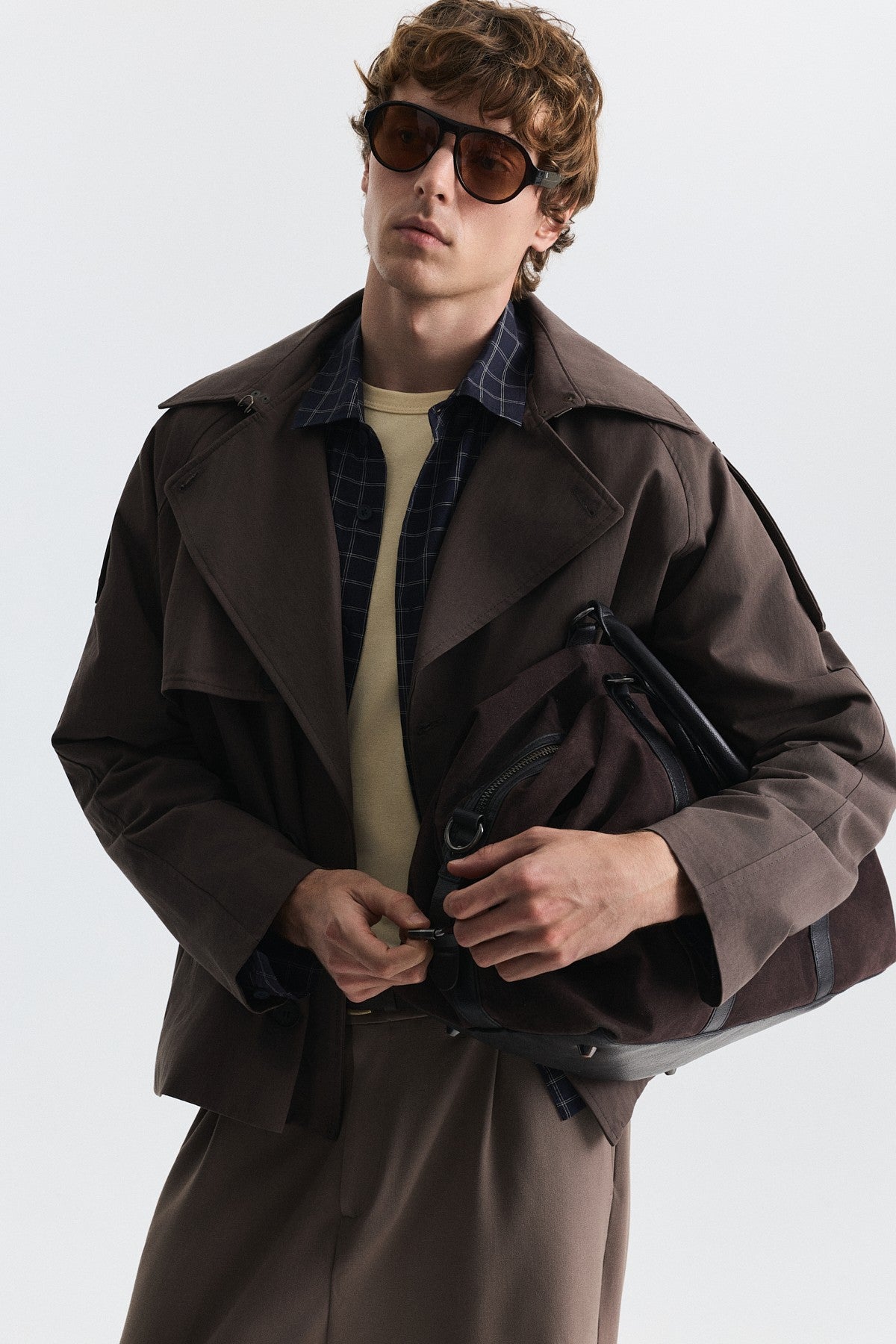 Relaxed Double-Breasted Trench Coat