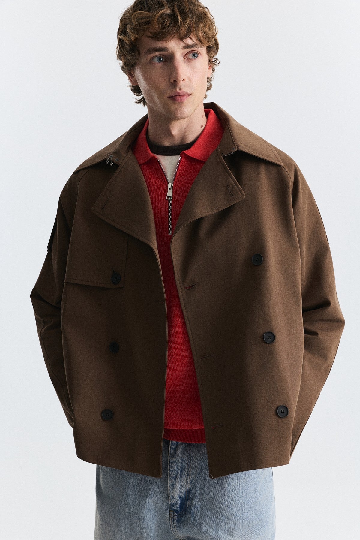 Relaxed Double-Breasted Trench Coat
