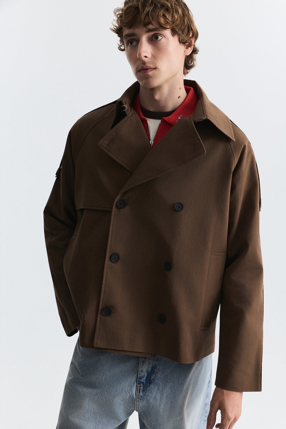 Relaxed Double-Breasted Trench Coat