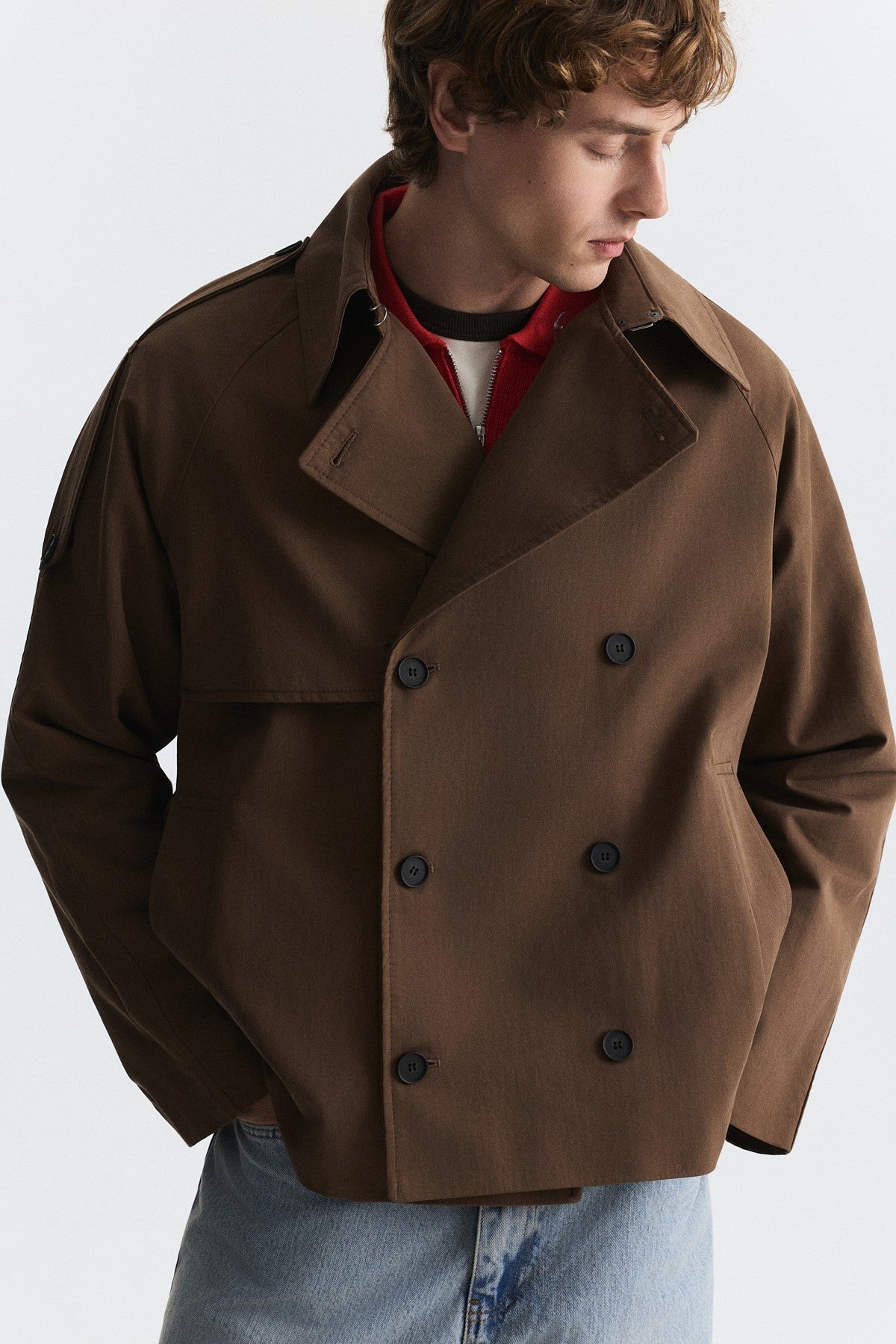 Relaxed Double-Breasted Trench Coat