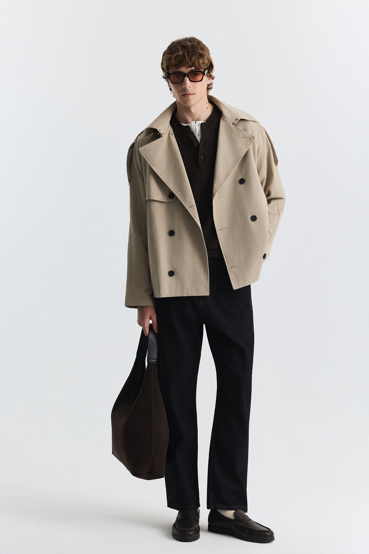 Relaxed Double-Breasted Trench Coat