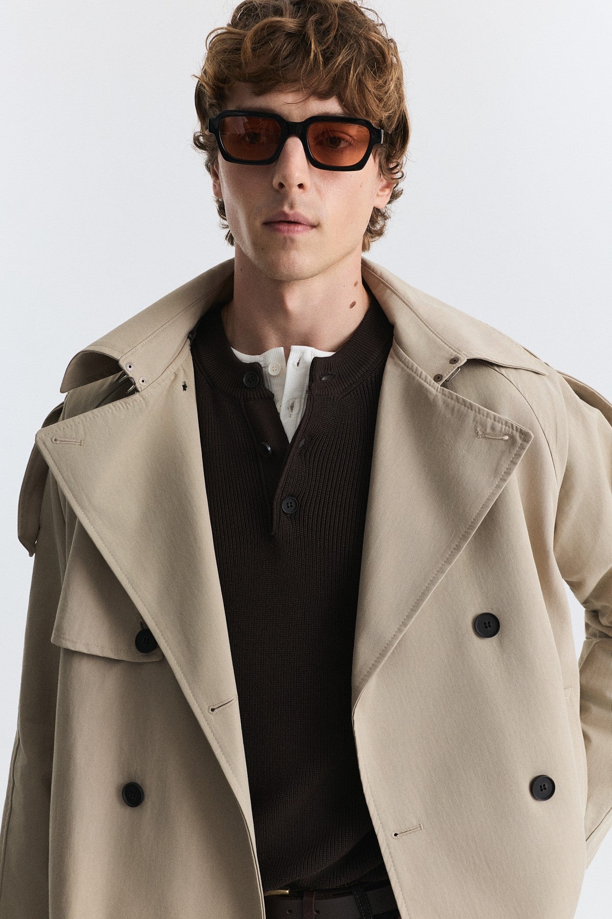 Relaxed Double-Breasted Trench Coat