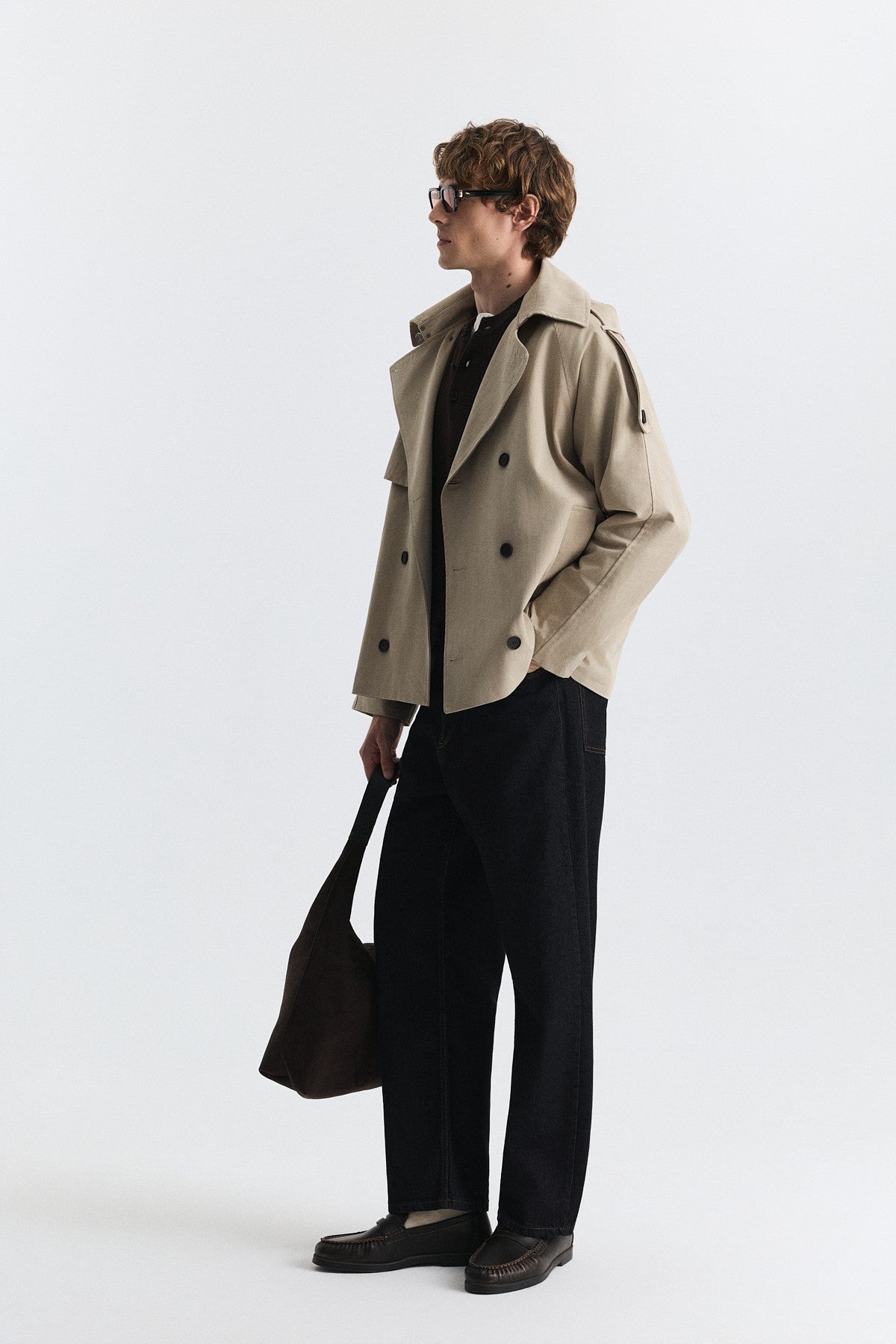 Relaxed Double-Breasted Trench Coat