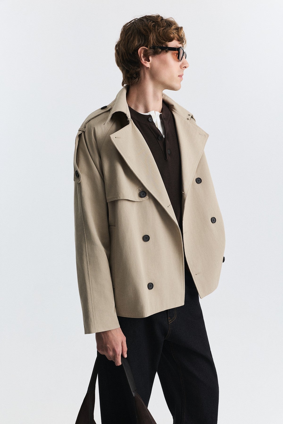 Relaxed Double-Breasted Trench Coat