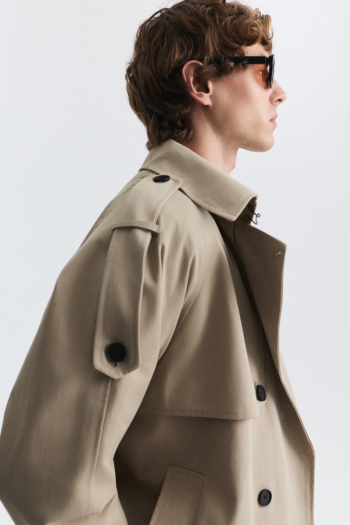Relaxed Double-Breasted Trench Coat