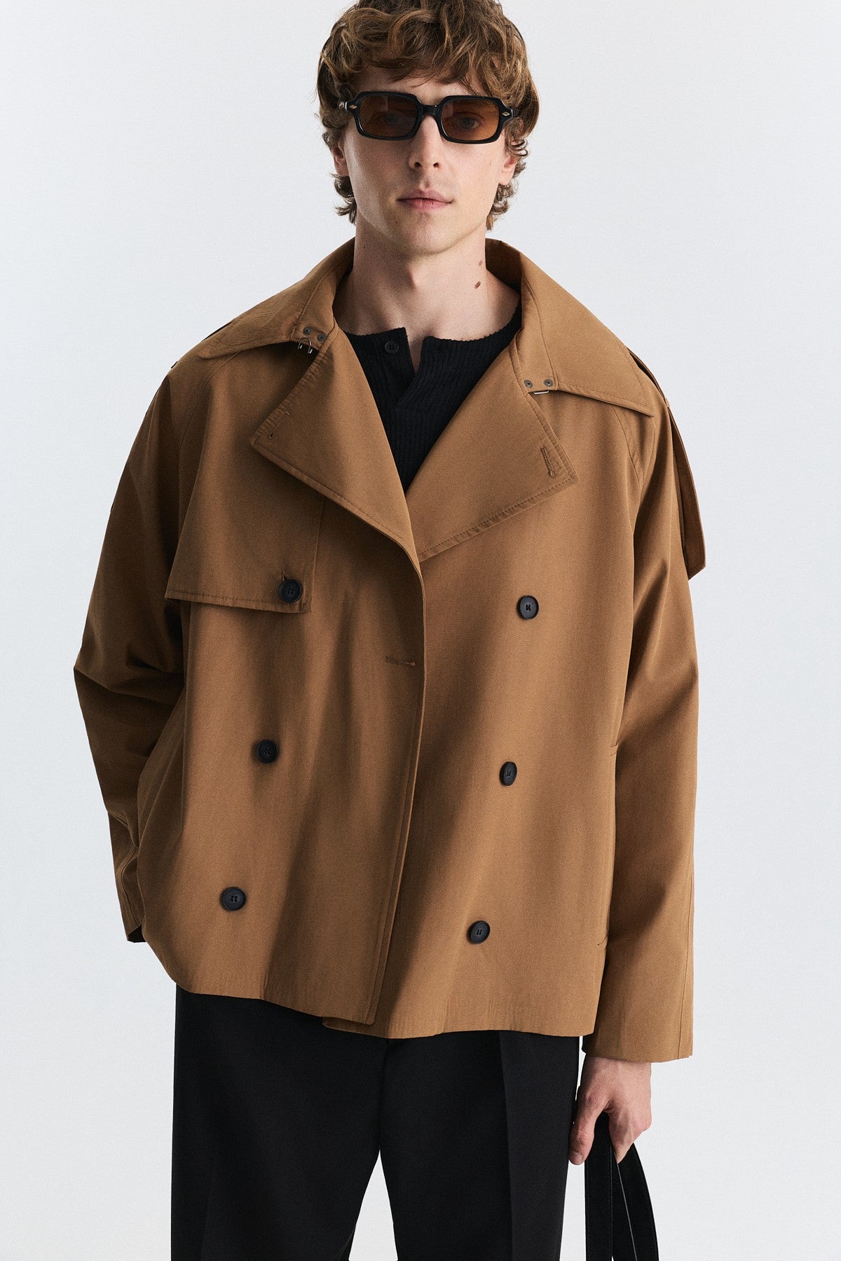 Relaxed Double-Breasted Trench Coat