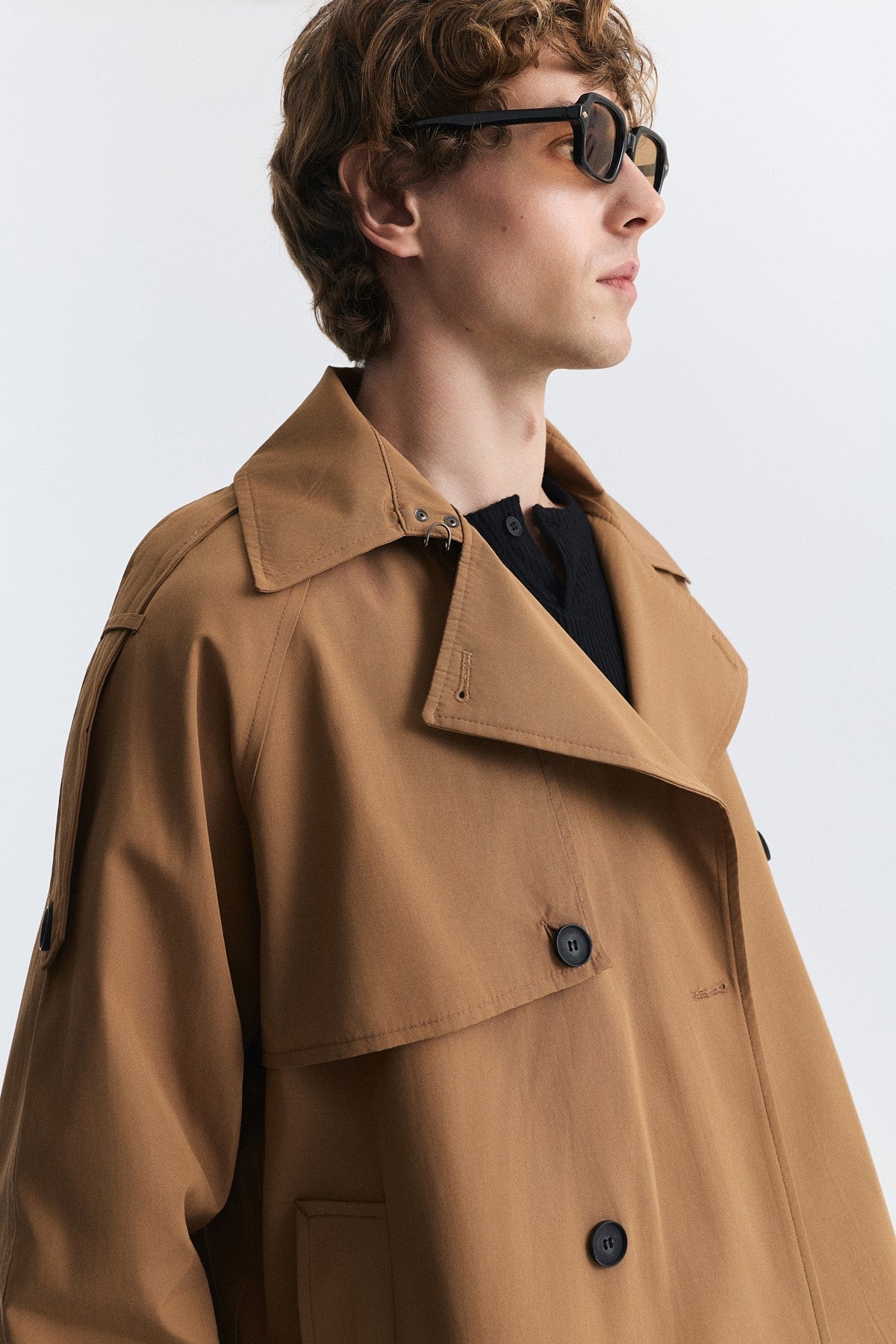 Relaxed Double-Breasted Trench Coat
