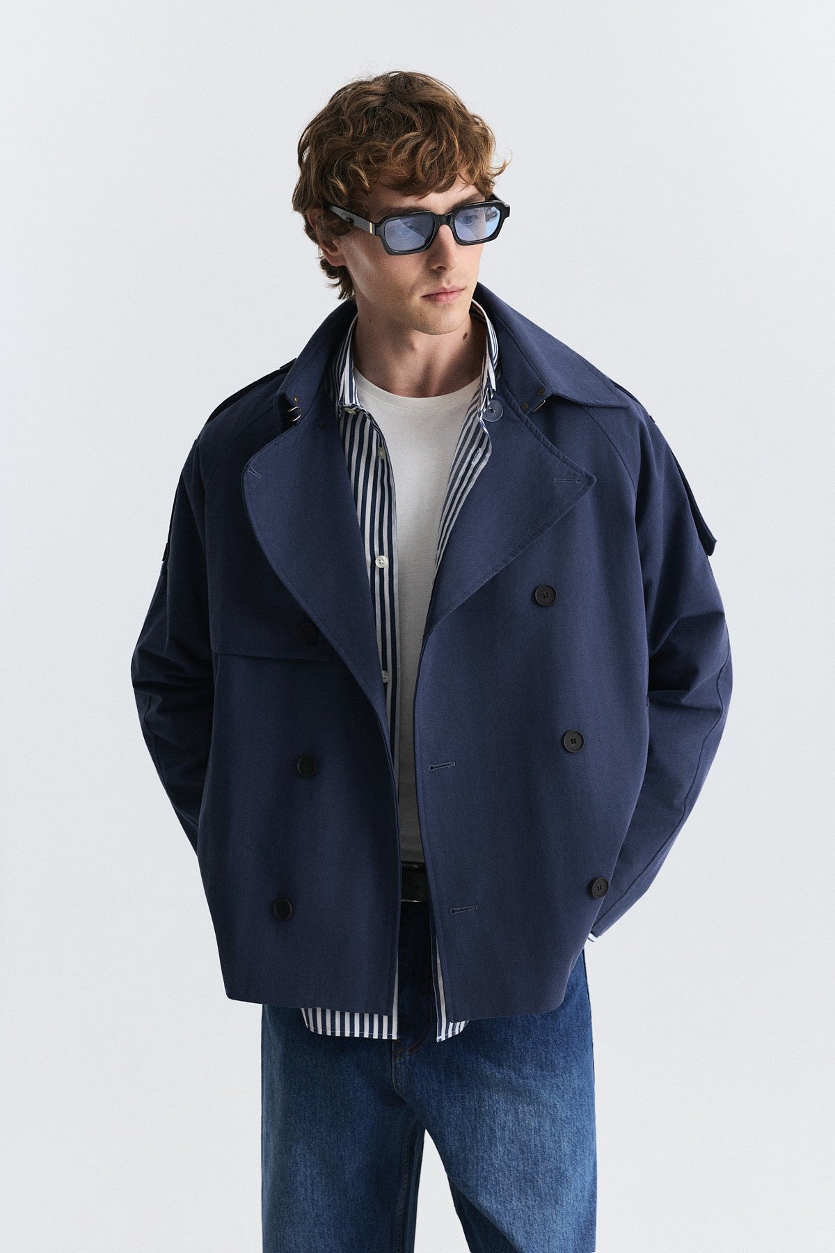 Relaxed Double-Breasted Trench Coat