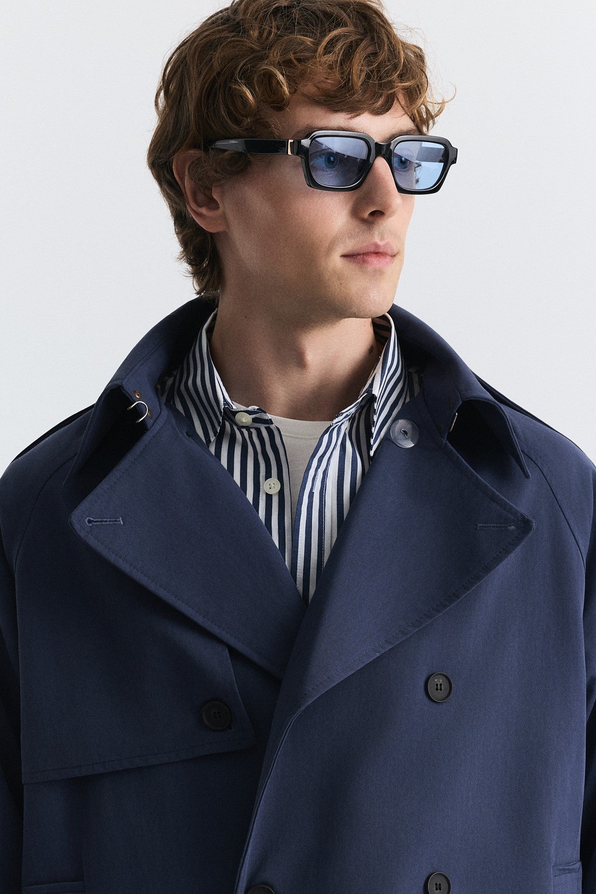 Relaxed Double-Breasted Trench Coat