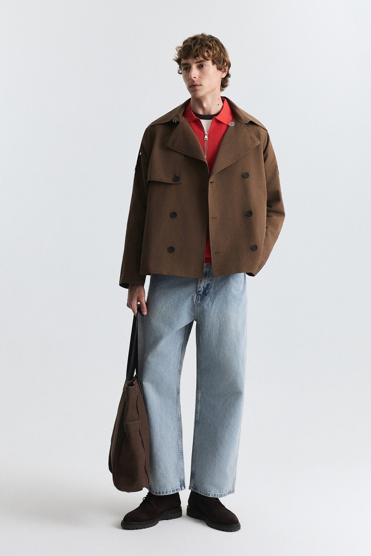 Relaxed Double-Breasted Trench Coat