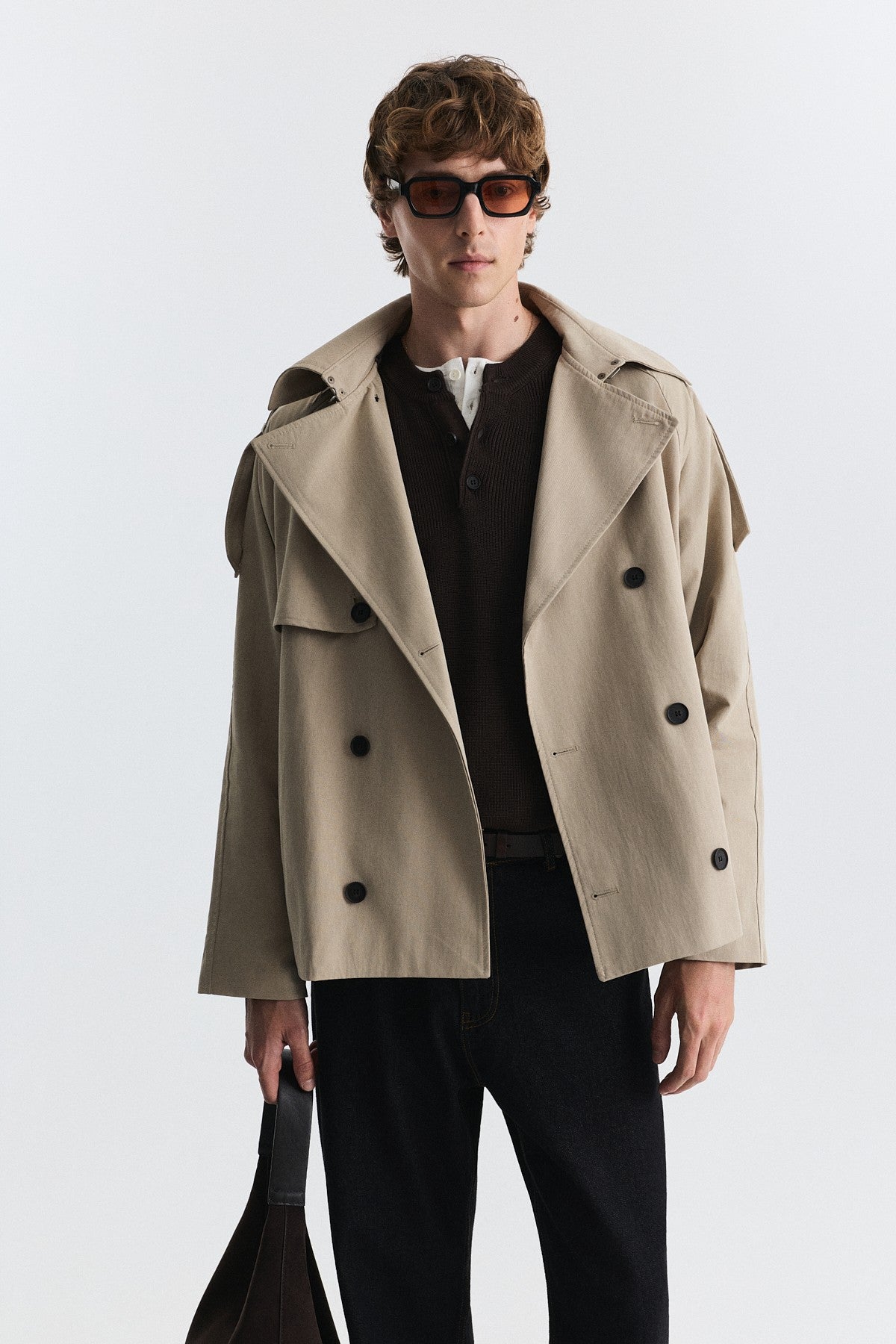Relaxed Double-Breasted Trench Coat