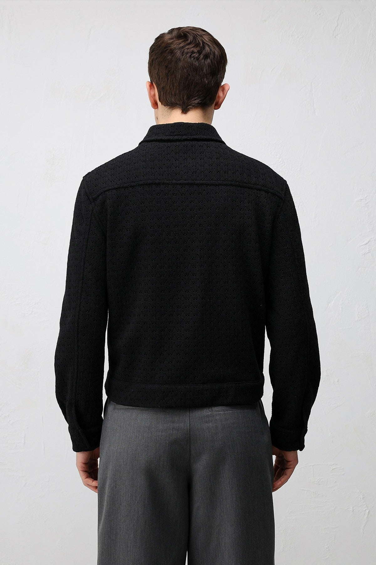 Textured Men's Jacket with a Zipper