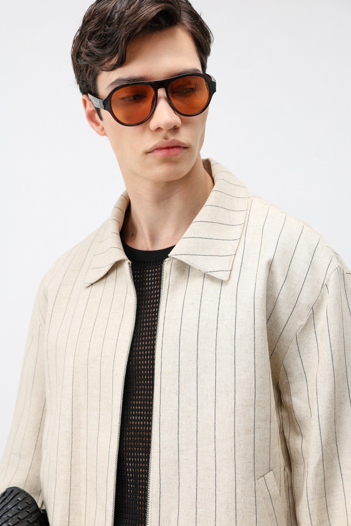 Antioch Men's Striped Jacket with Linen Blend