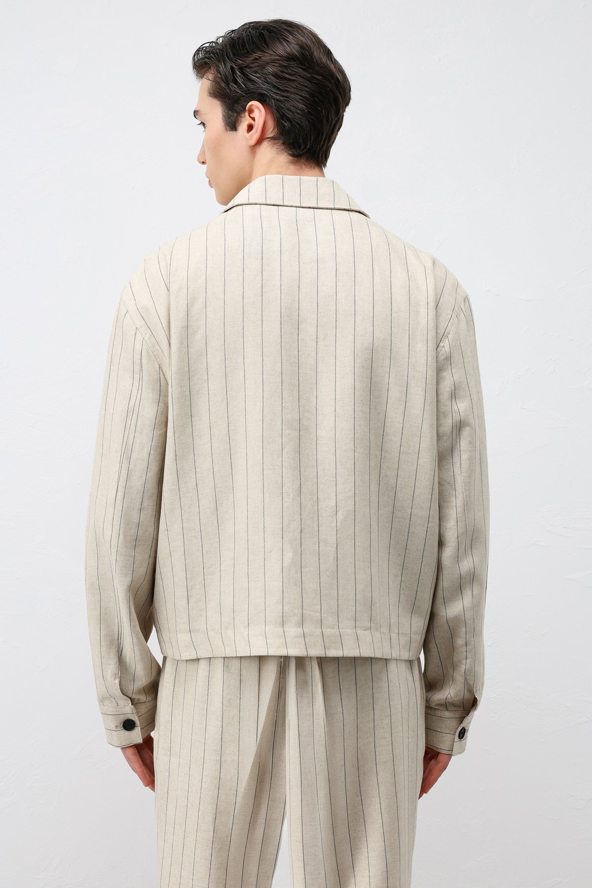 Antioch Men's Striped Jacket with Linen Blend