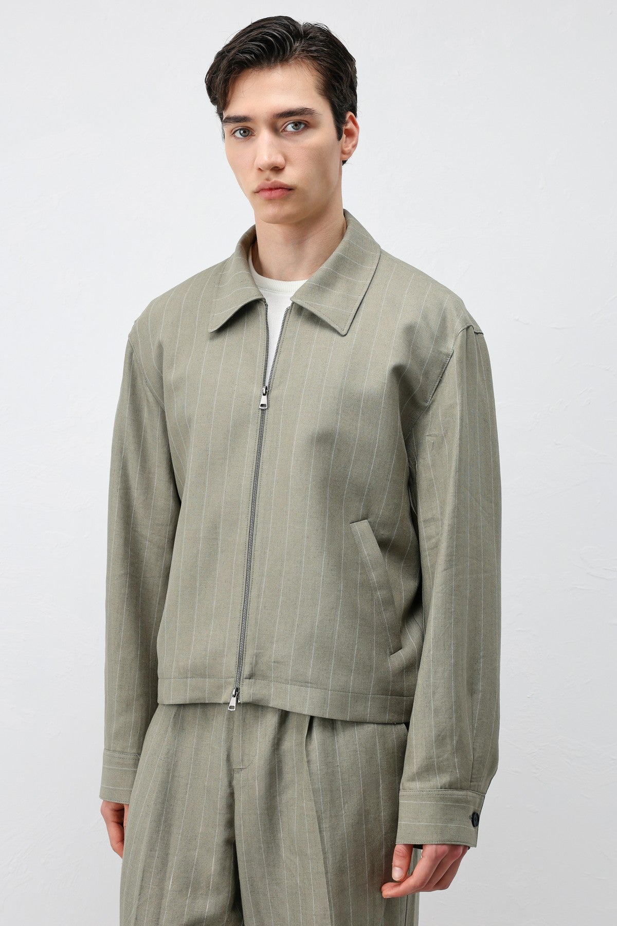 Antioch Men's Striped Jacket with Linen Blend