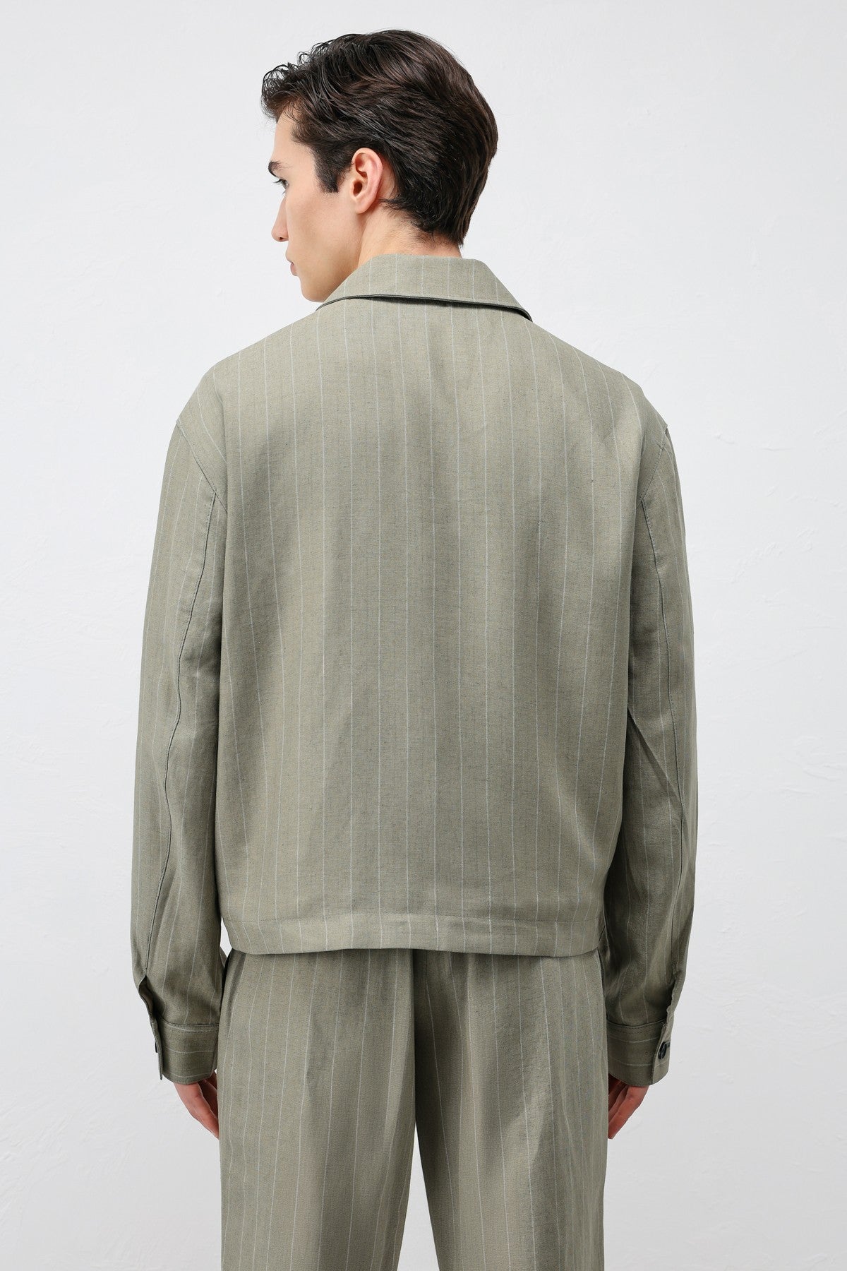 Antioch Men's Striped Jacket with Linen Blend