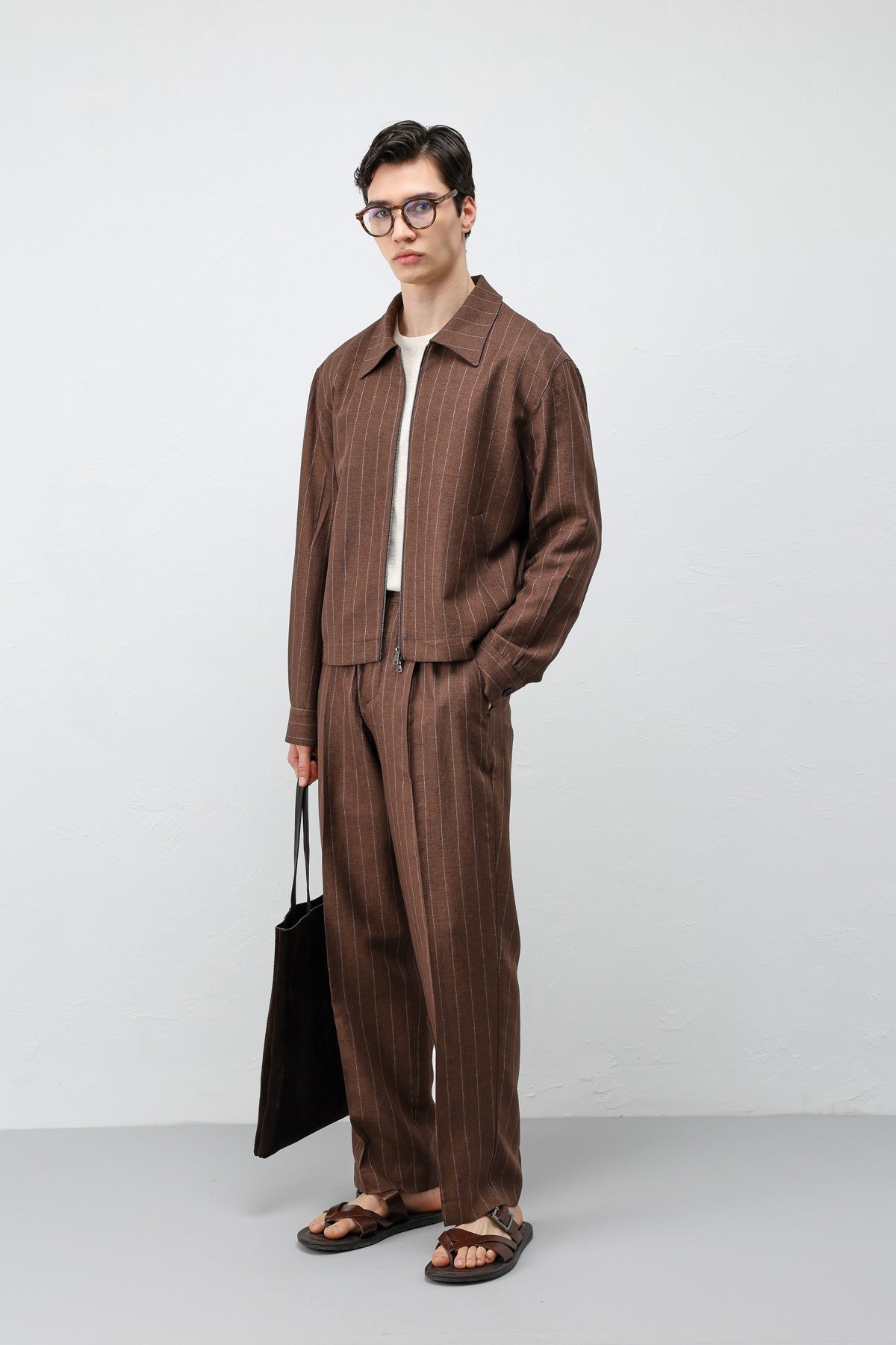 Antioch Men's Striped Jacket with Linen Blend