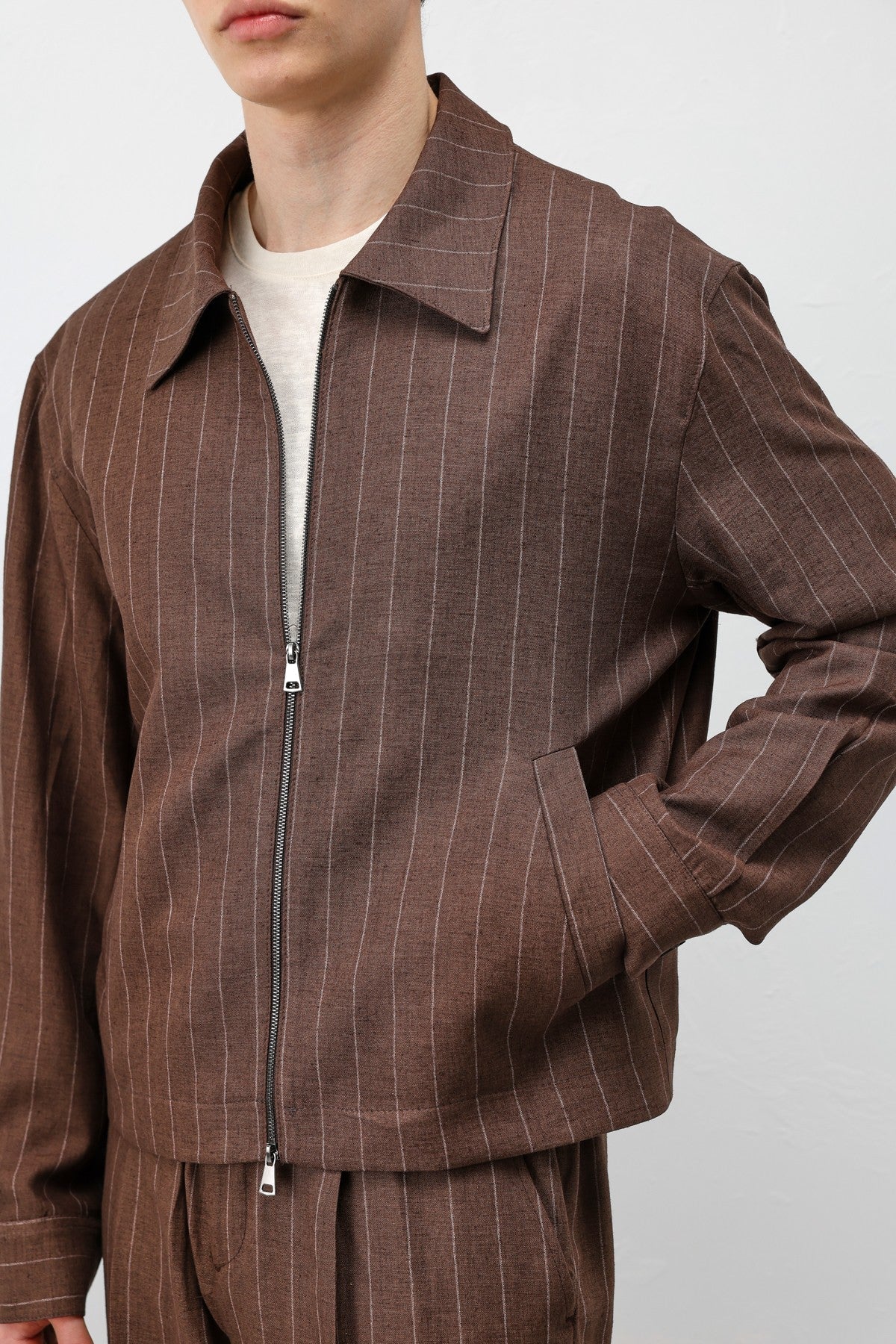 Antioch Men's Striped Jacket with Linen Blend