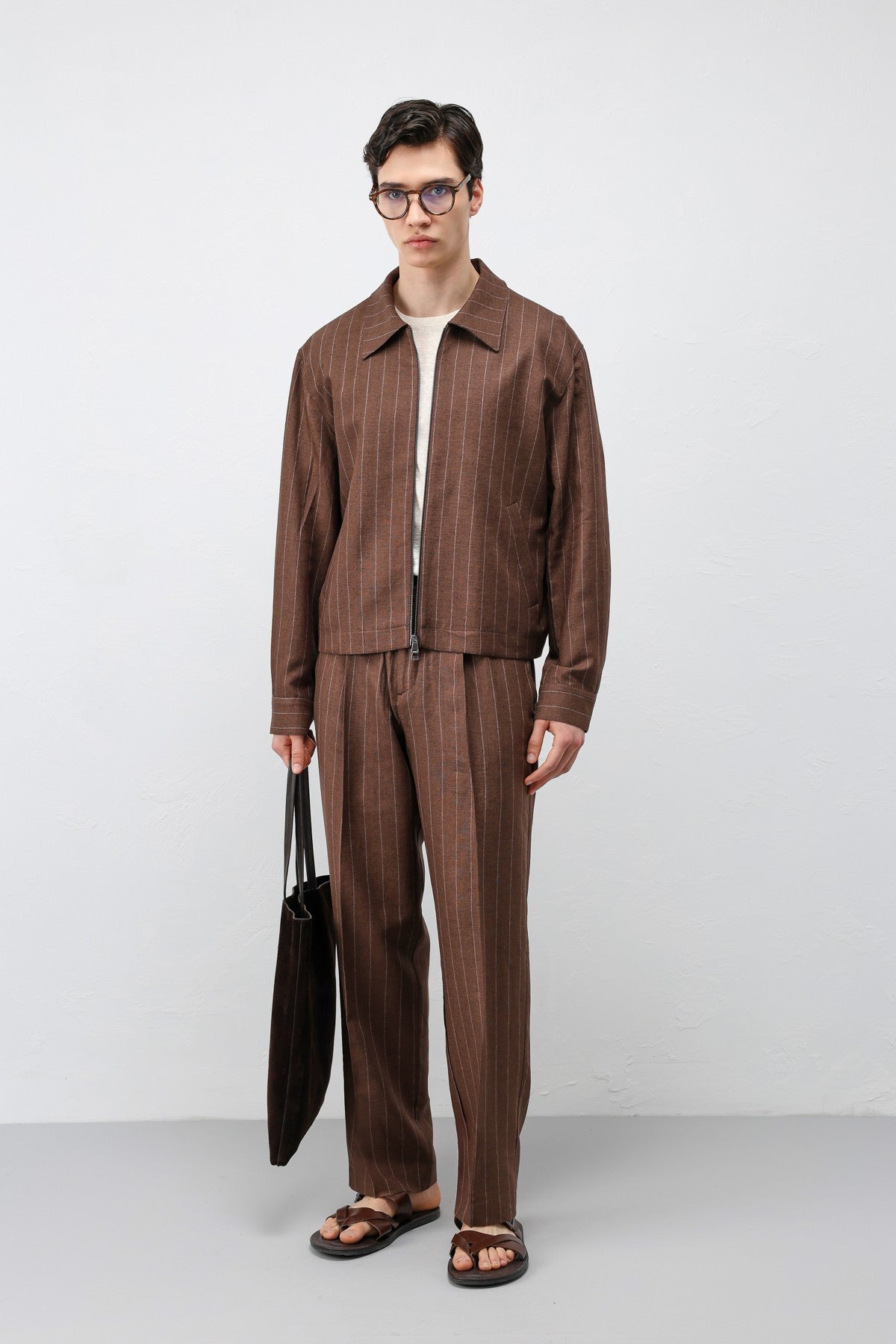 Antioch Men's Striped Jacket with Linen Blend