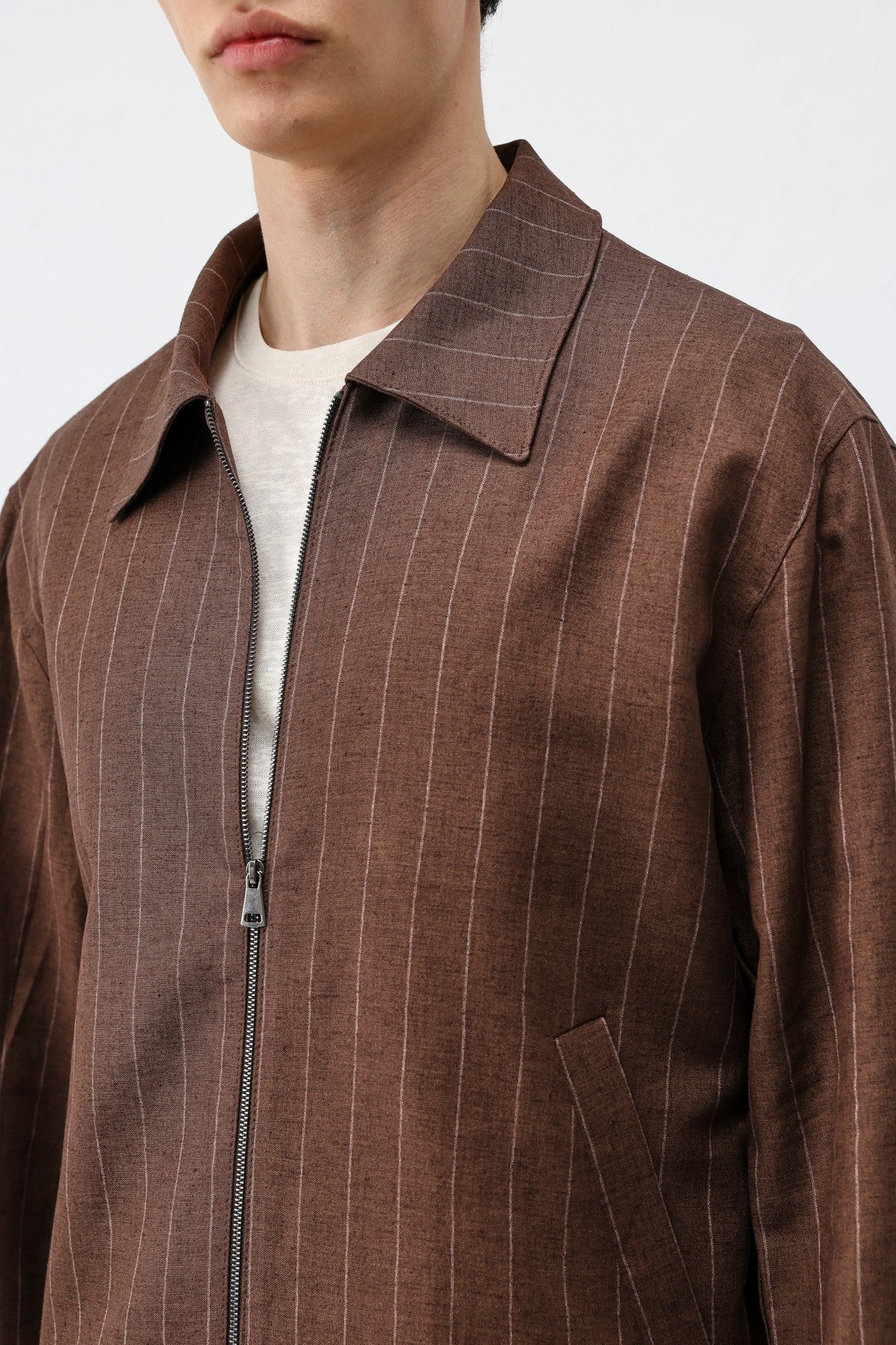 Antioch Men's Striped Jacket with Linen Blend