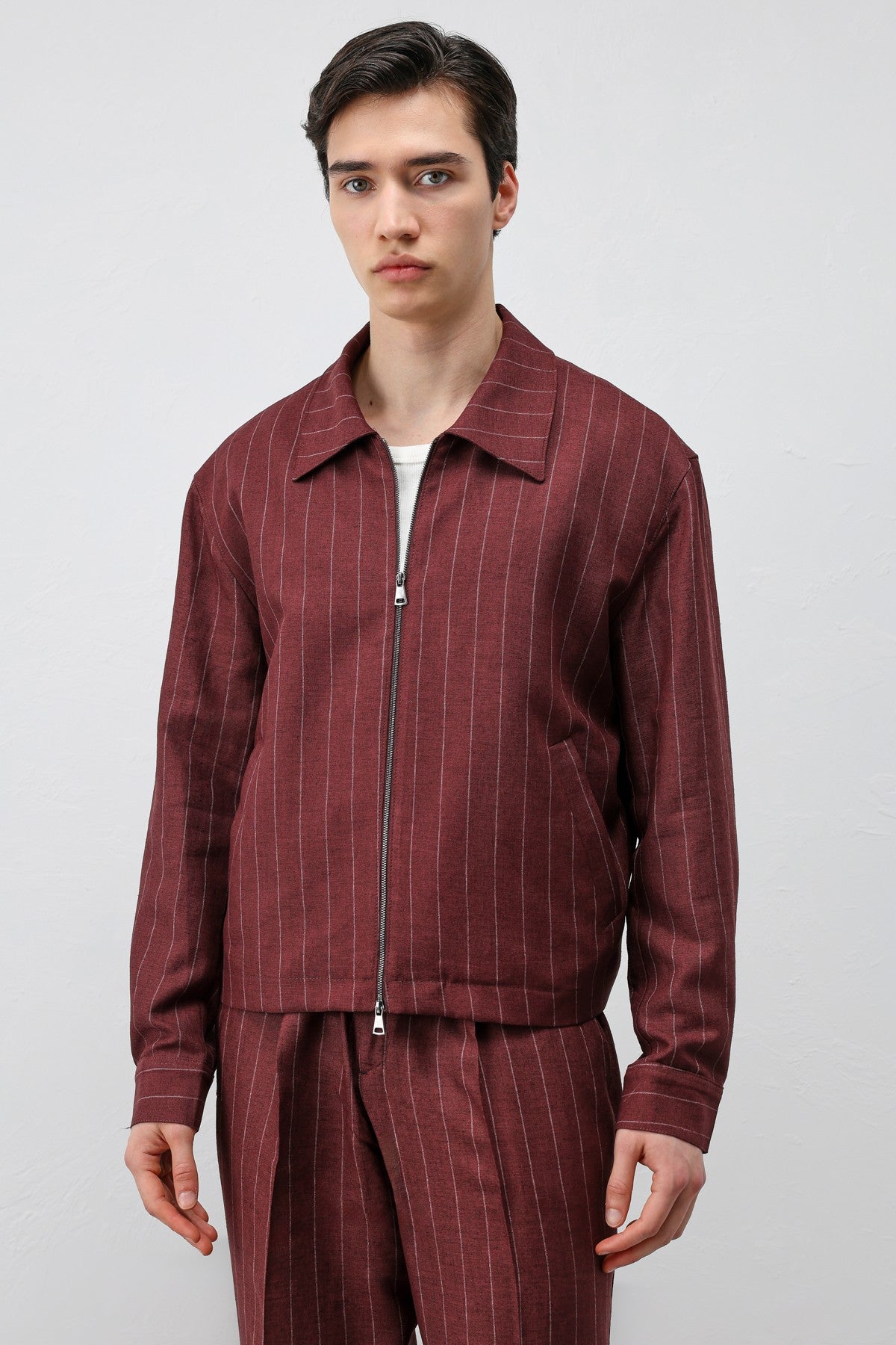 Antioch Men's Striped Jacket with Linen Blend